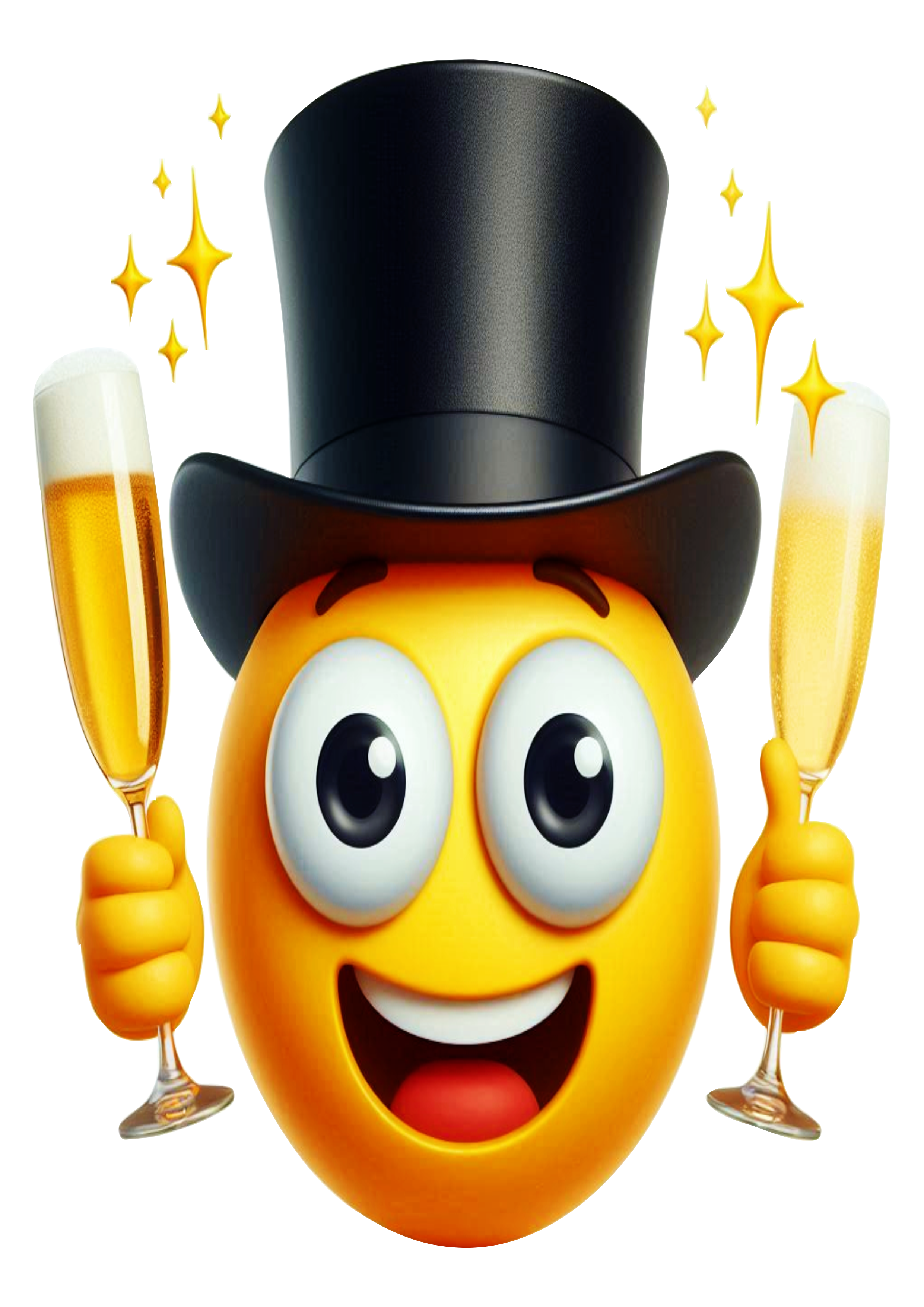 Celebrate the New Year in Style: Champagne Emoji for Social Media PNG