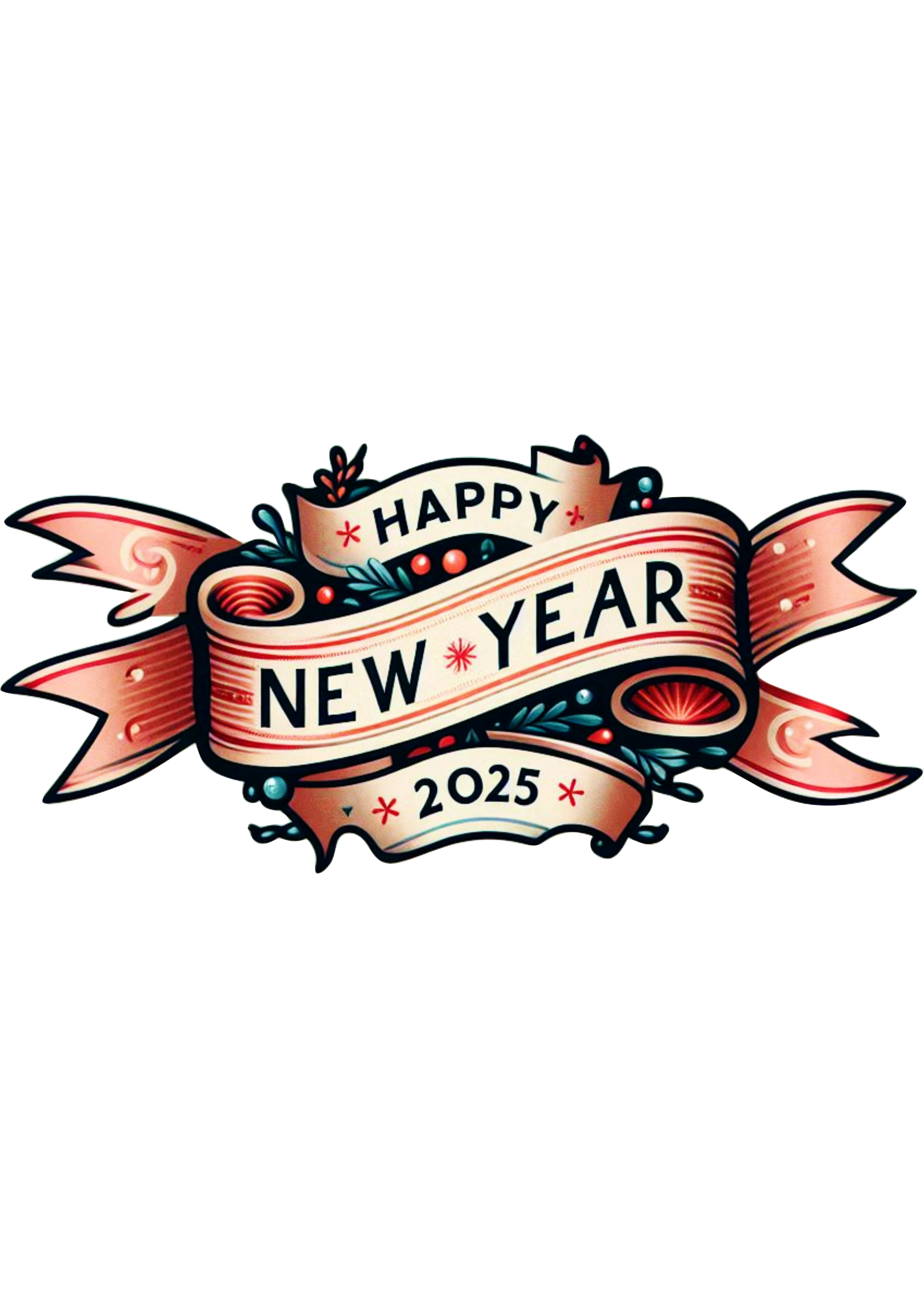 New Year 2025 Design: Editable PNG for Creative Services