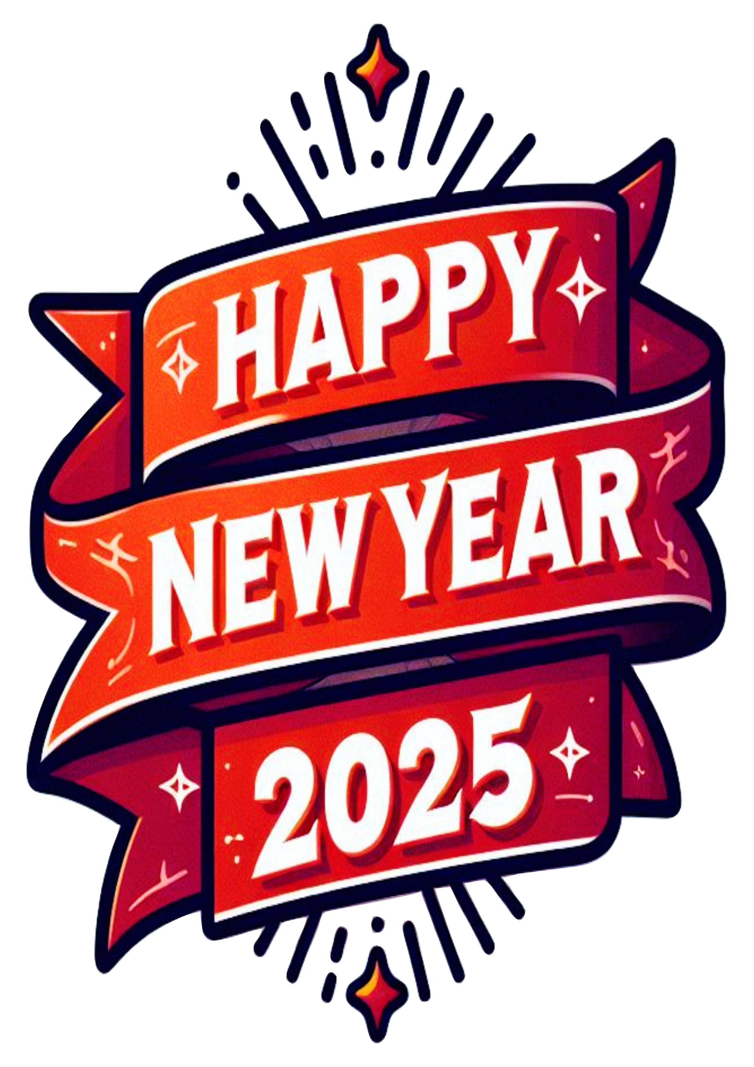 2025 New Year Logo: Transparent Background for Designers