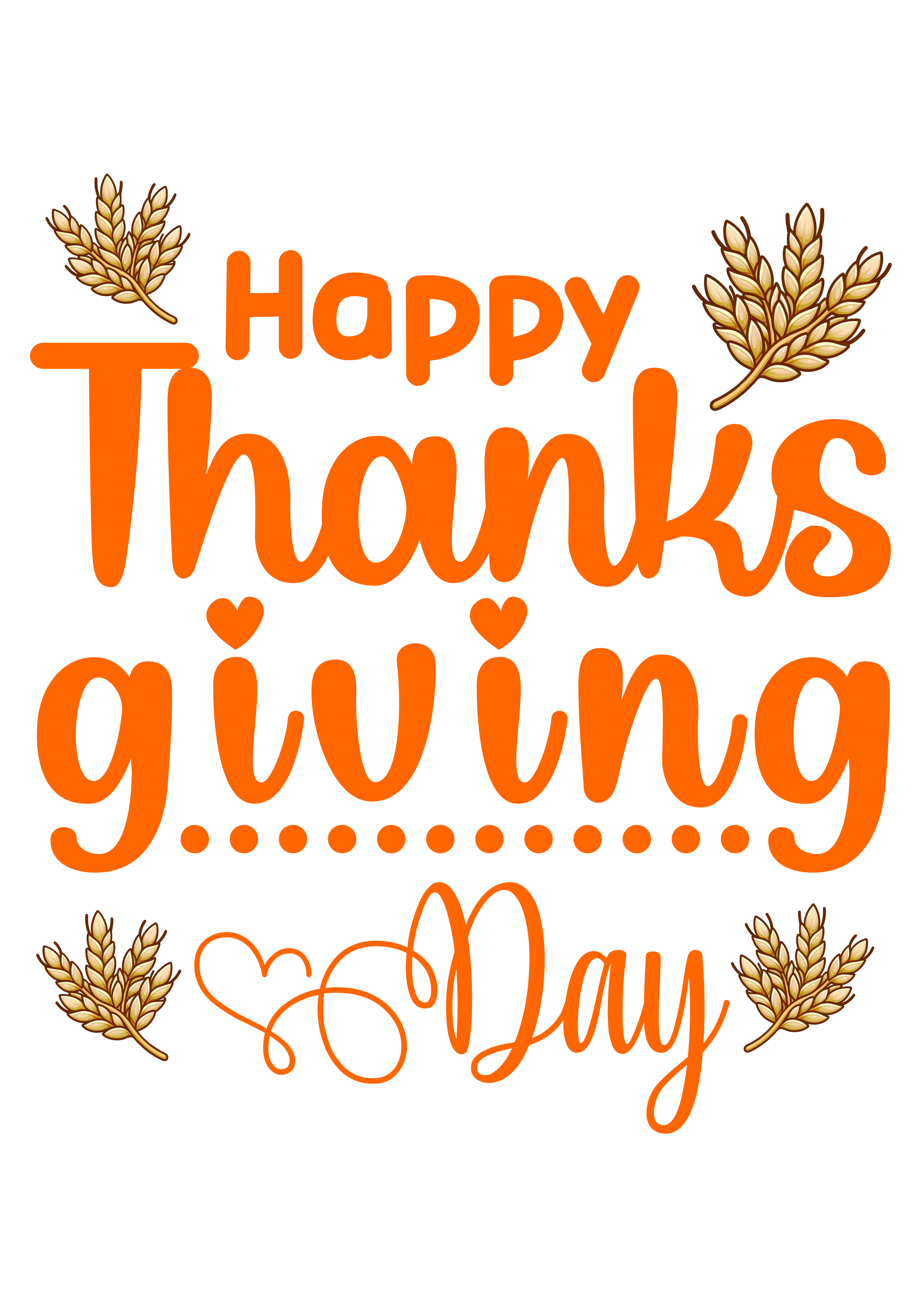 Free Happy Thanksgiving Sign Art with Transparent Background PNG