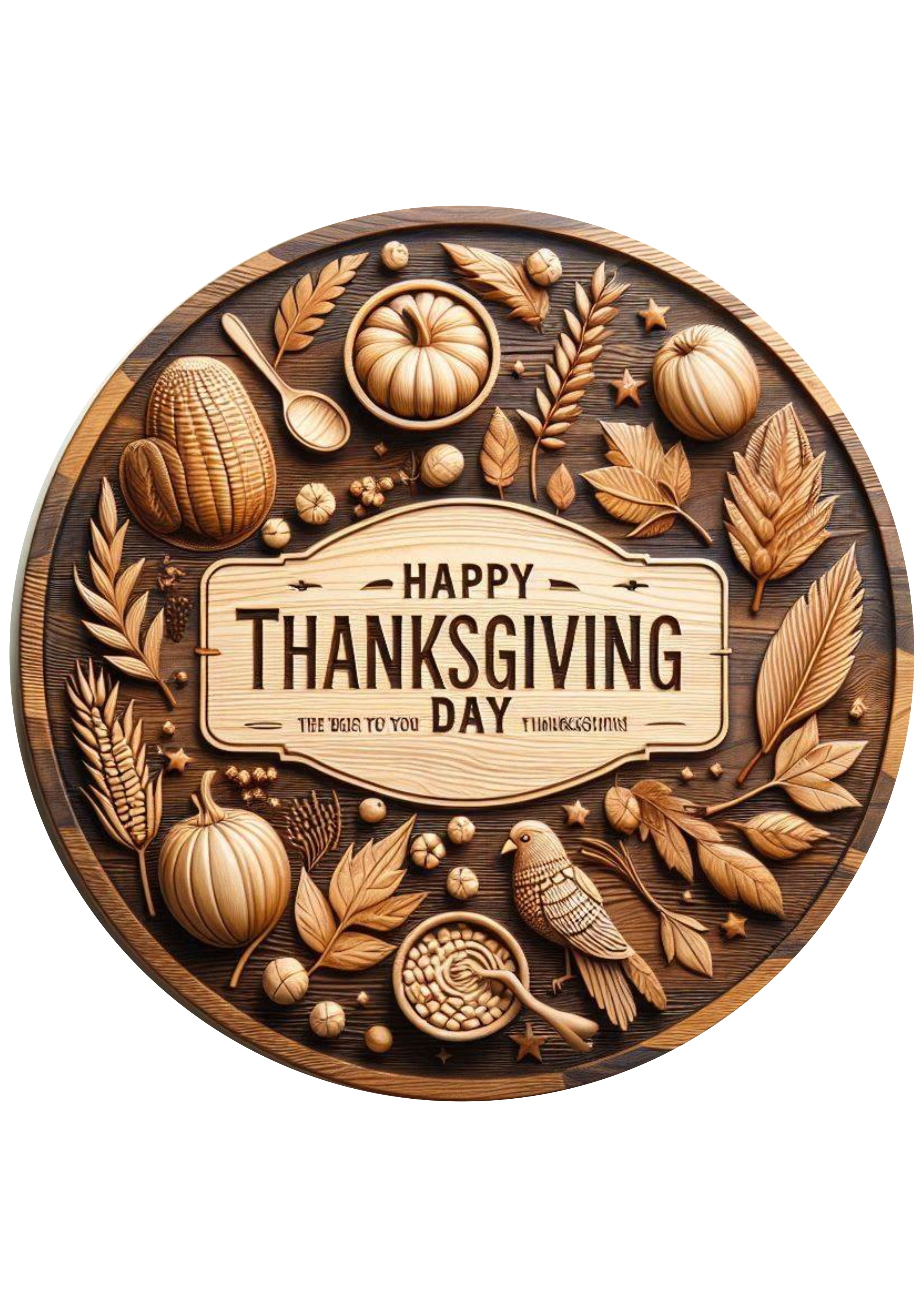 Festive Design: Happy Thanksgiving Sign in PNG Format