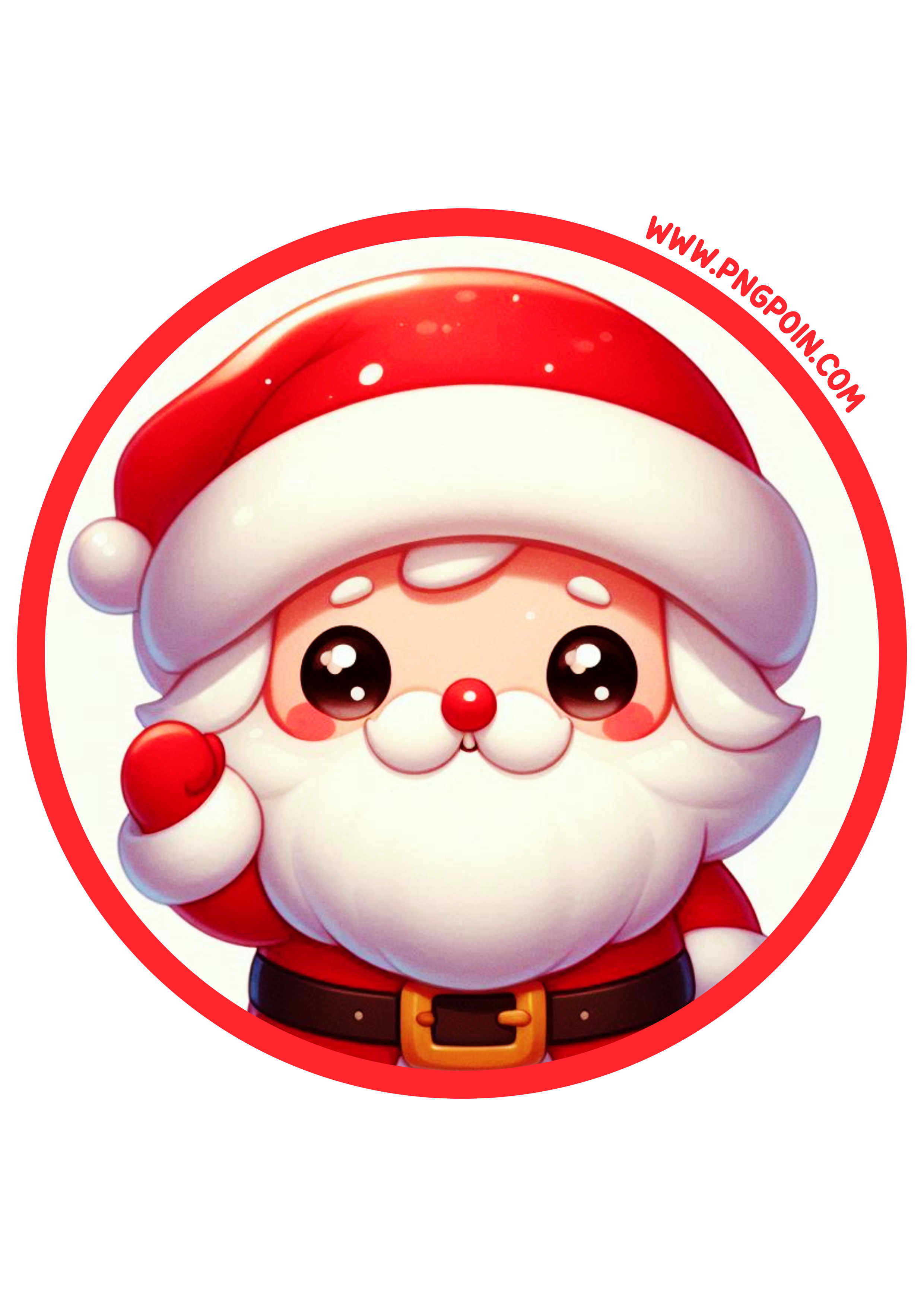 Christmas Decoration for Round Stickers: Santa Claus PNG Image for Printing