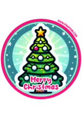 merry christmas circle sticker11