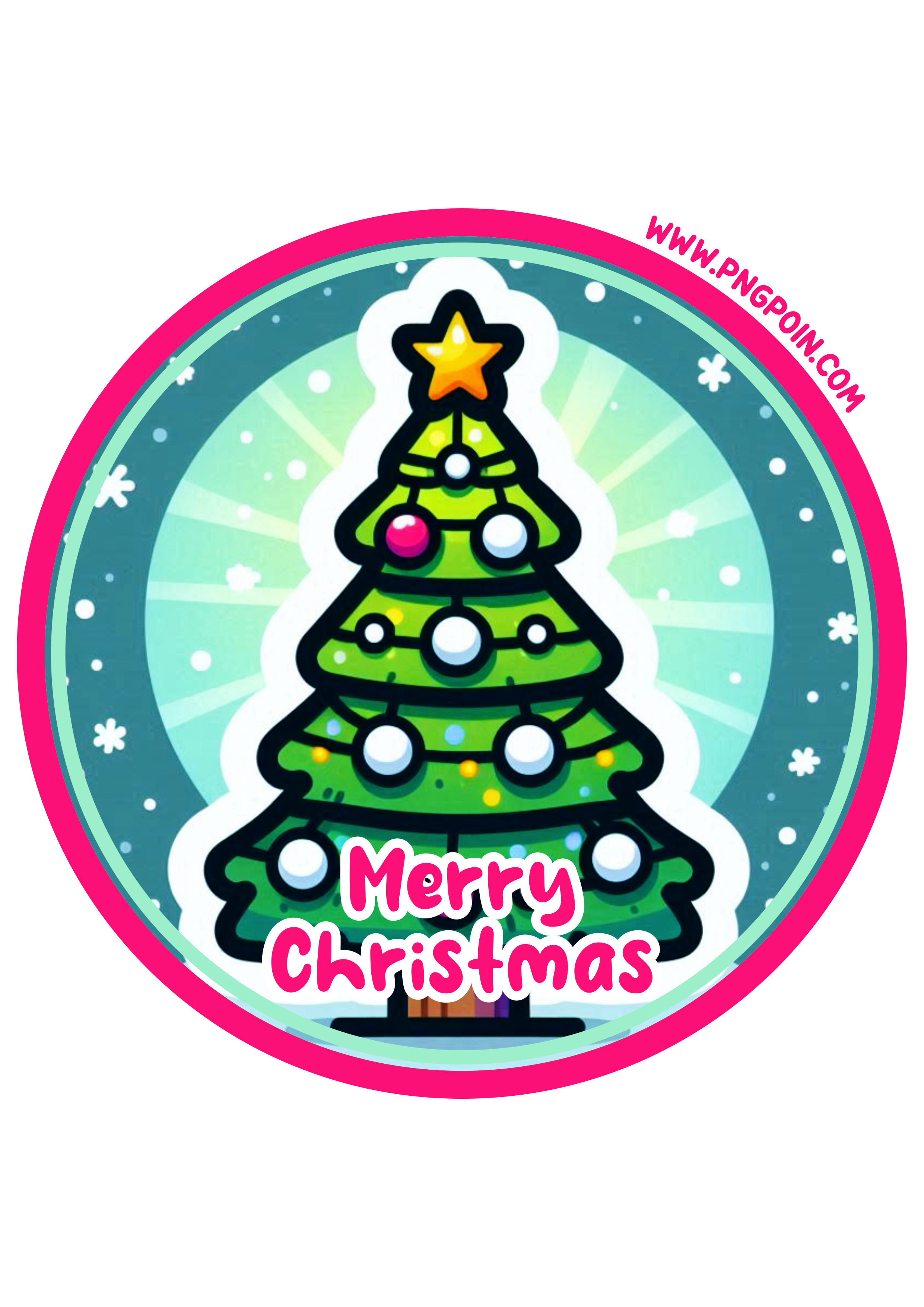 Christmas Decoration PNG: Christmas Tree Image for Sticker Printing