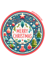 merry christmas circle sticker12