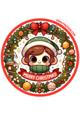 merry christmas circle sticker15