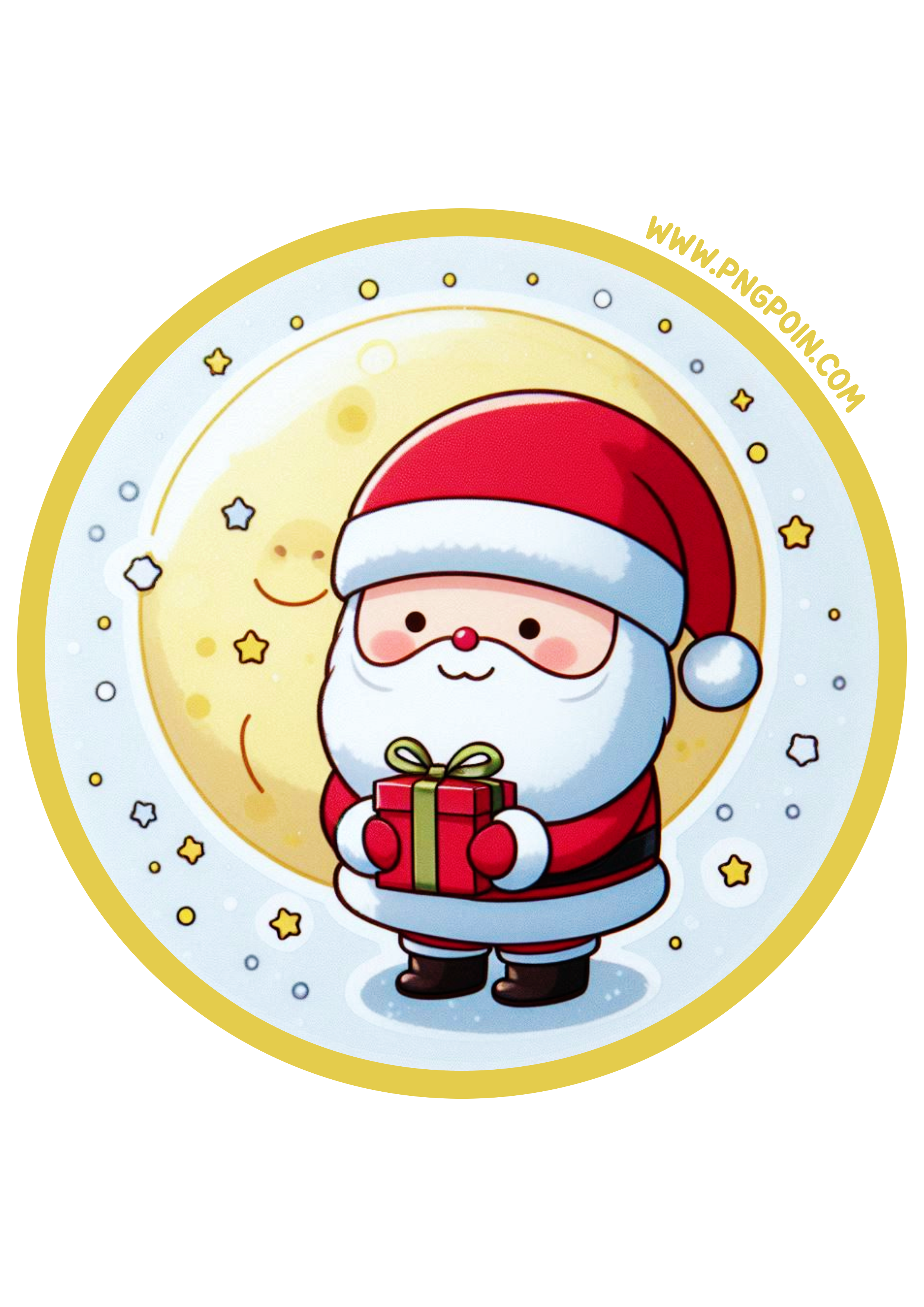 Create Christmas Stickers with This Santa Claus PNG Design