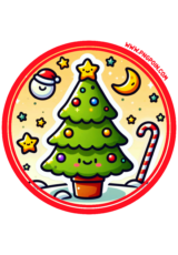 merry christmas circle sticker8