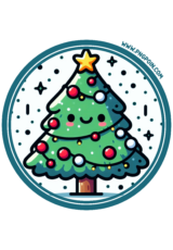 merry christmas circle sticker9