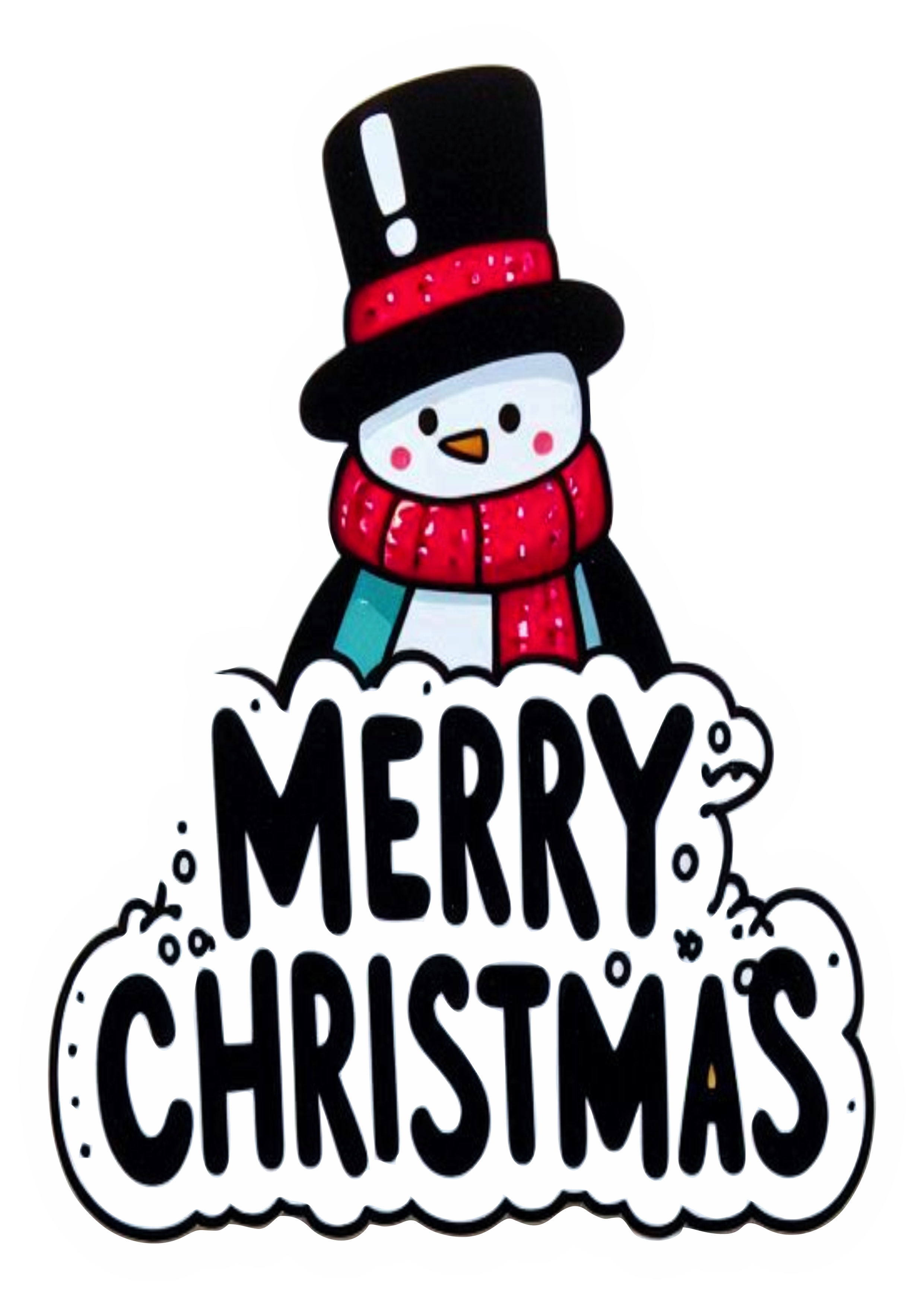 Holiday Inspiration: ‘Merry Christmas’ Sign with Festive Symbols snowman PNG