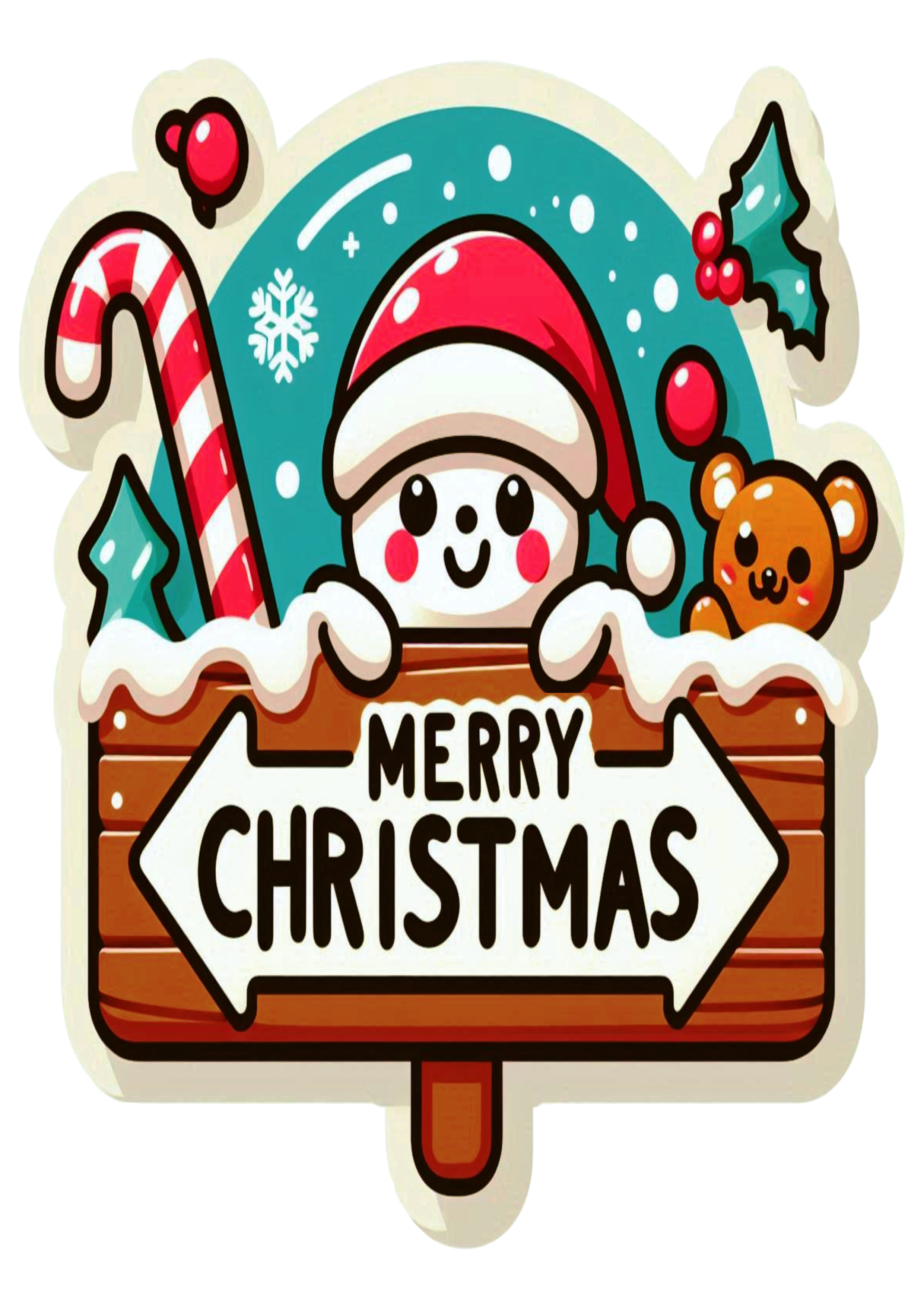 Holiday Cheer: Decorating with a Festive ‘Merry Christmas’ Sign drawing cute PNG