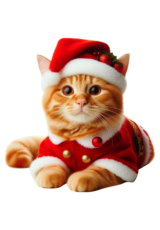 orange cat christmas costume decor