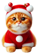 orange cat christmas costume decor1