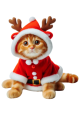 orange cat christmas costume decor2