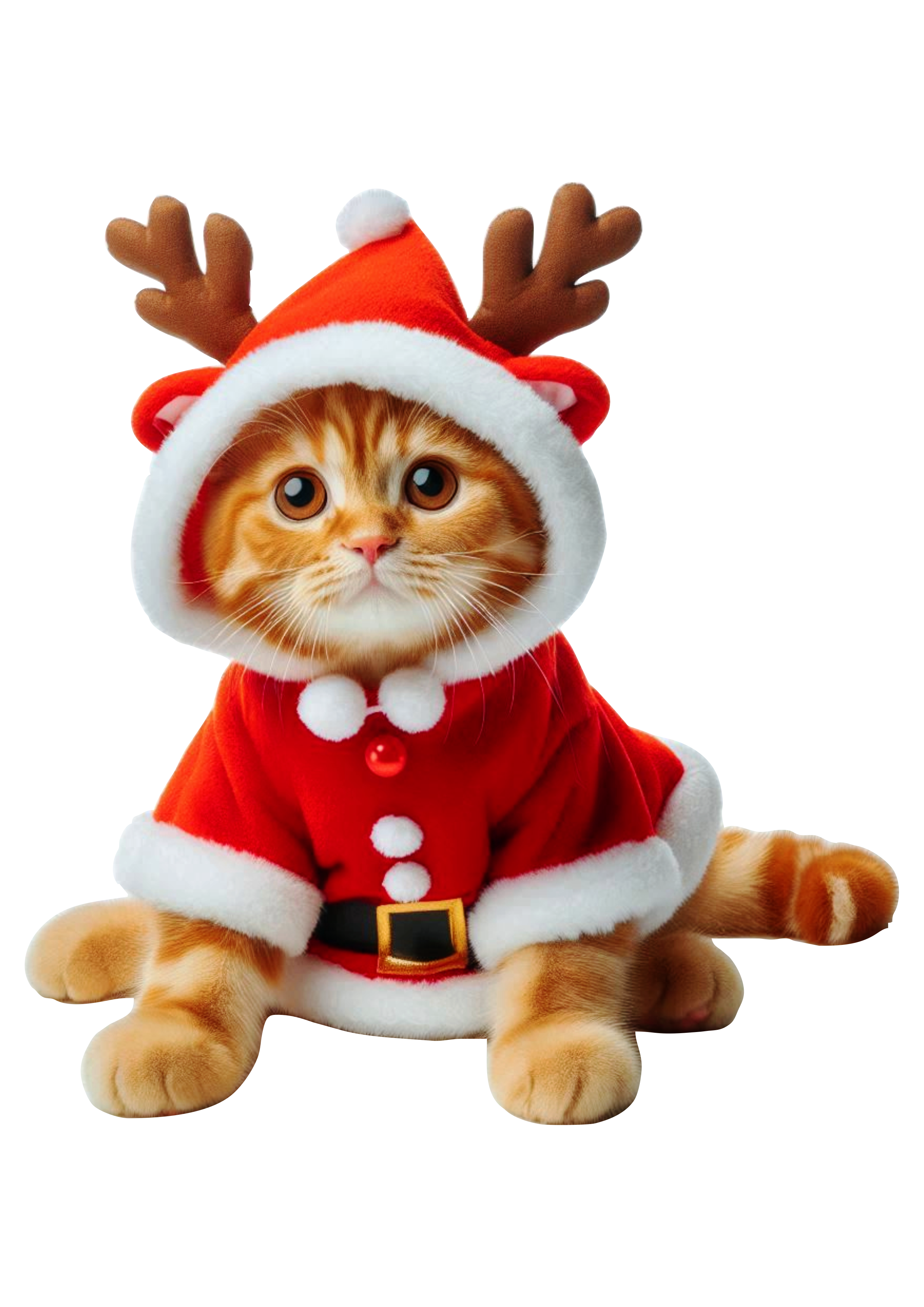 Festive Orange Cat PNG: Transparent Background for Your Projects