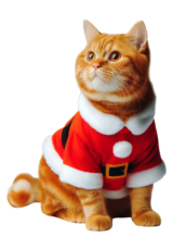 orange cat christmas costume decor3