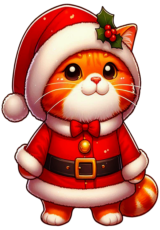 orange cat christmas costume decor4