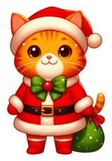 orange cat christmas costume decor5