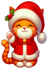 orange cat christmas costume decor6