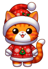 orange cat christmas costume decor7