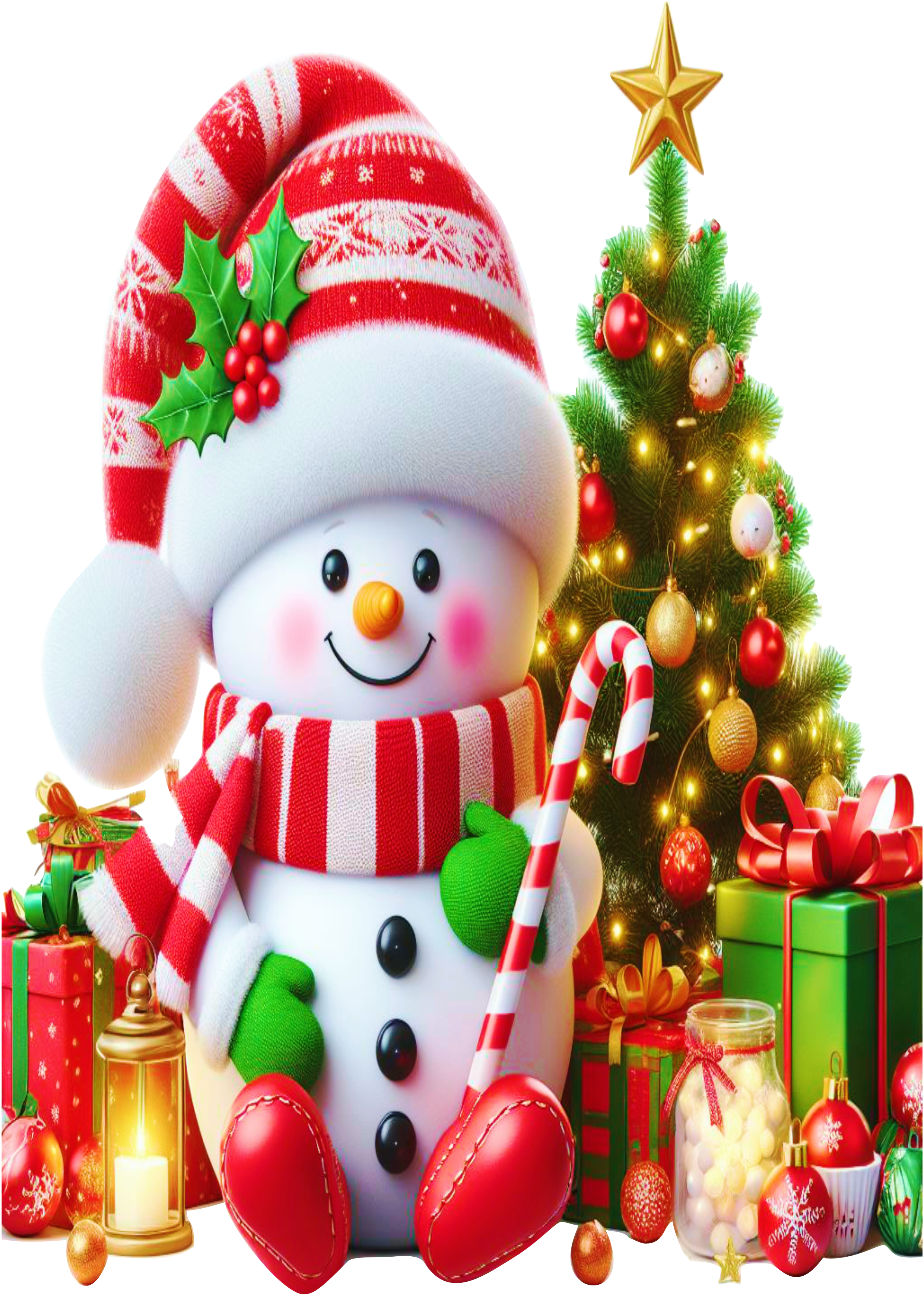 Christmas-Themed Snowman: A Charming Touch for Your Home PNG