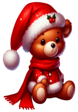 teddy bear christmas drawing1