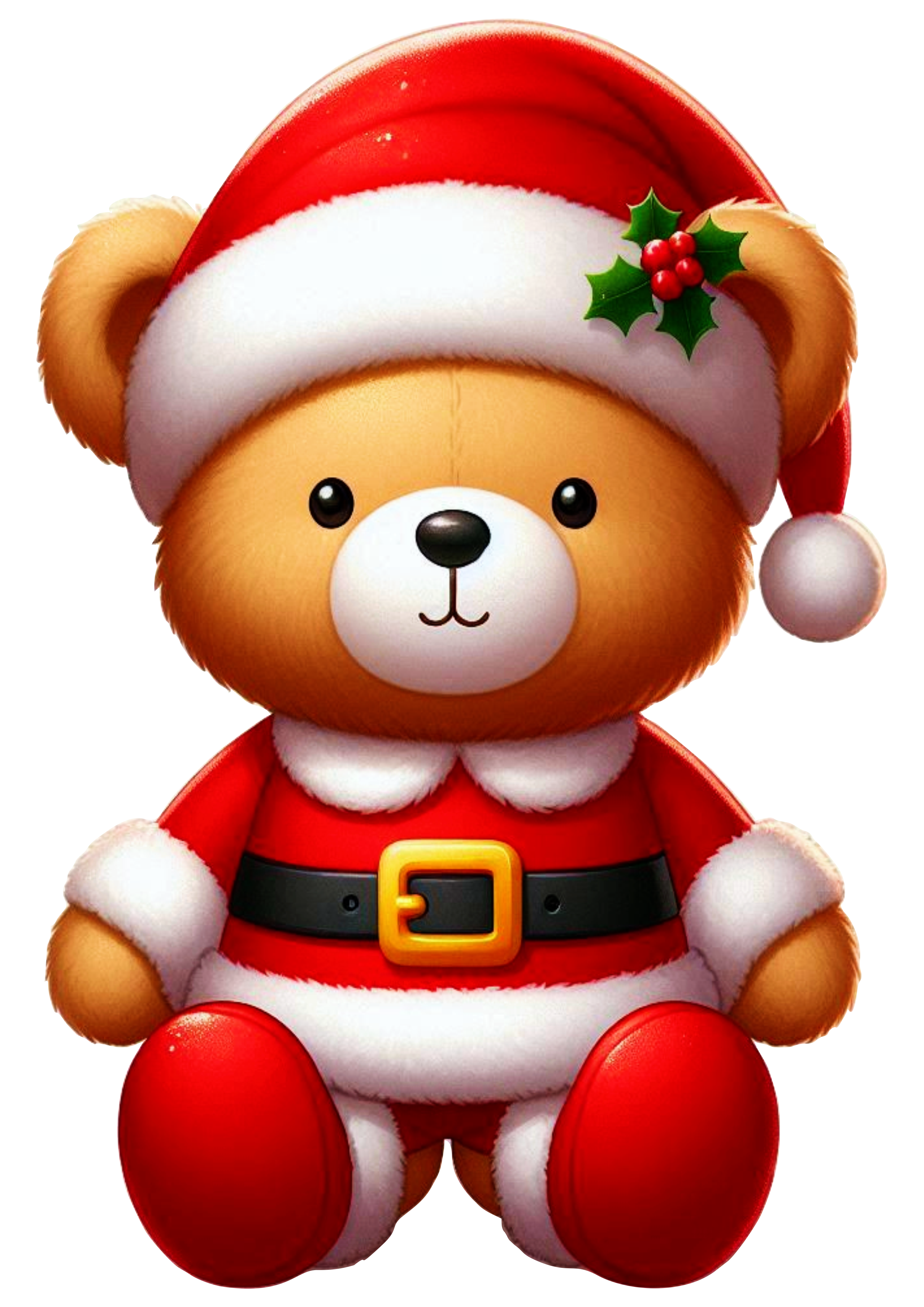 Teddy Bear in Festive Attire: Easy-to-Use PNG with Transparent Background