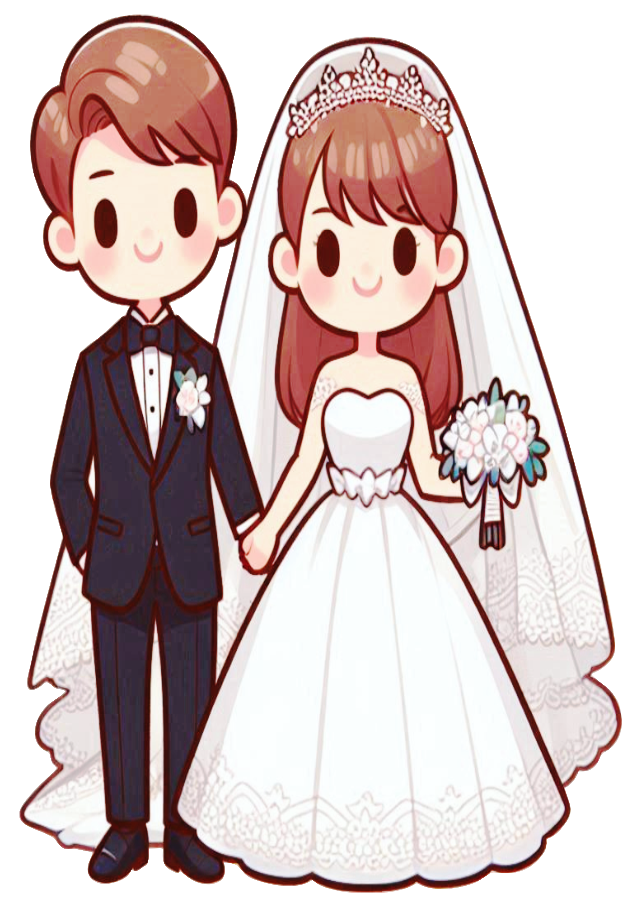 Wedding Couple Art with Transparent Background for Your Projects PNG