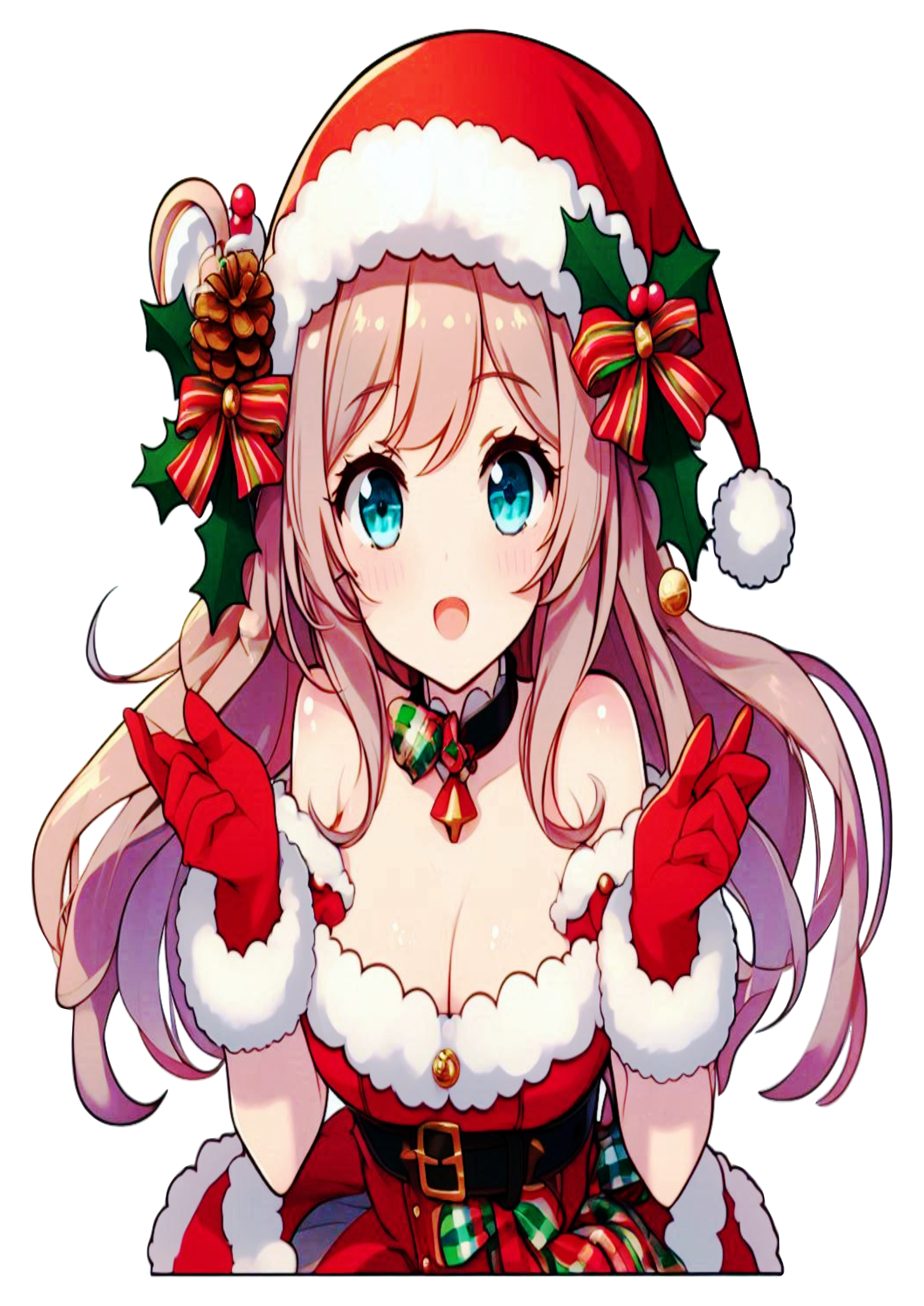 Mrs. Claus in Japanese Anime Style PNG