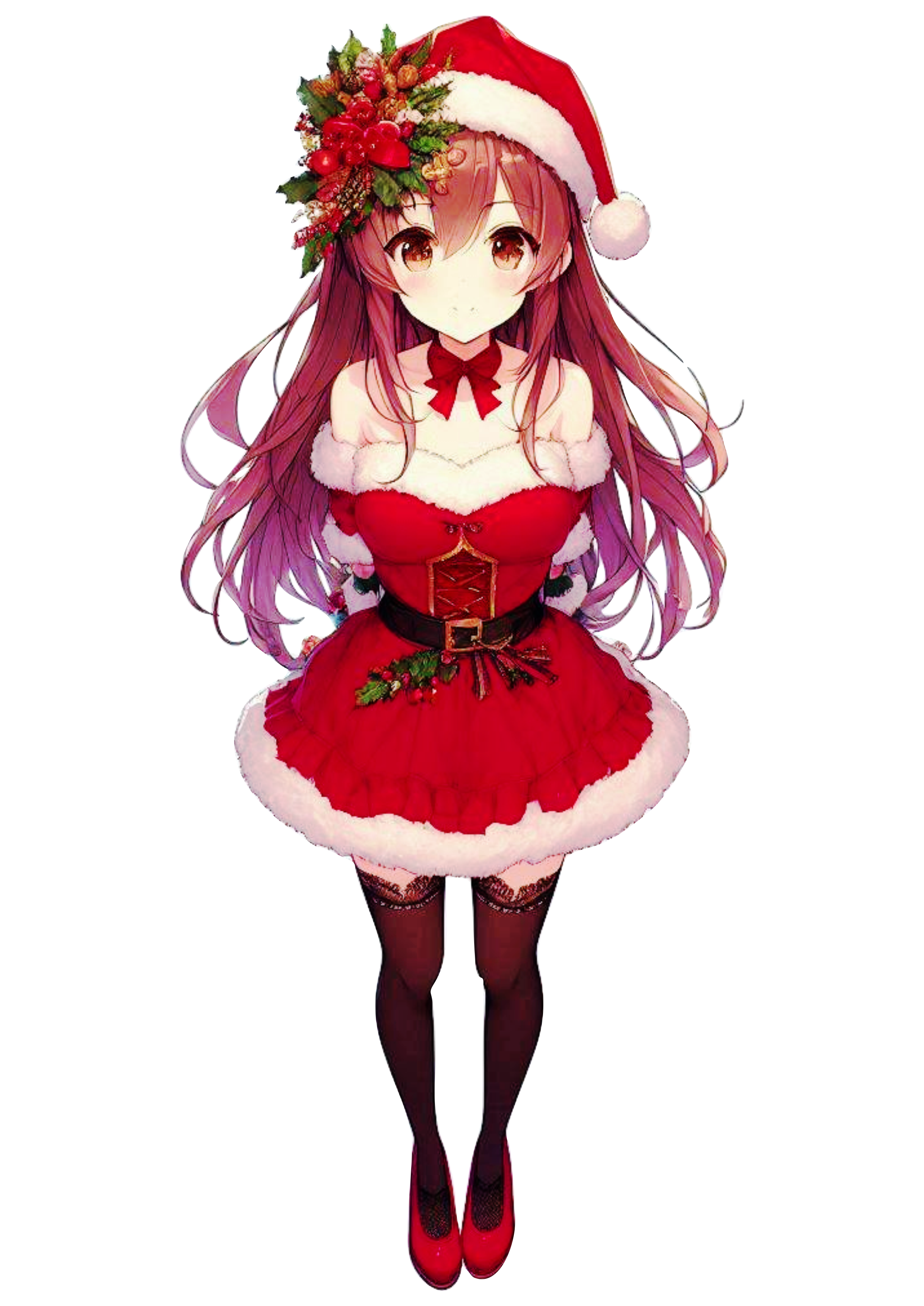 Mrs. Claus in Japanese Anime Style: Perfect for Your Christmas Creations PNG