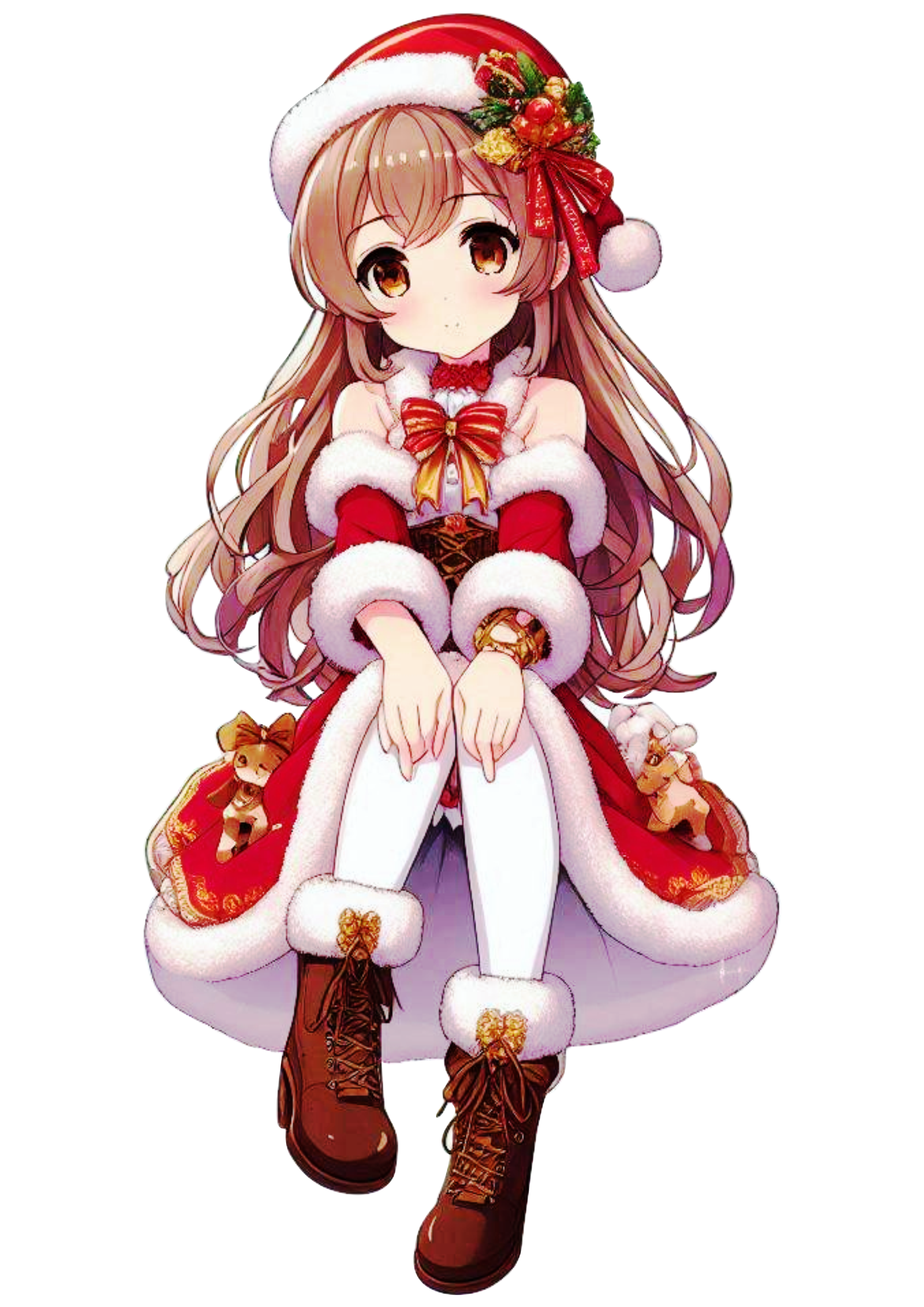 Anime-Style Mrs. Claus: Download This Transparent PNG for Your Designs