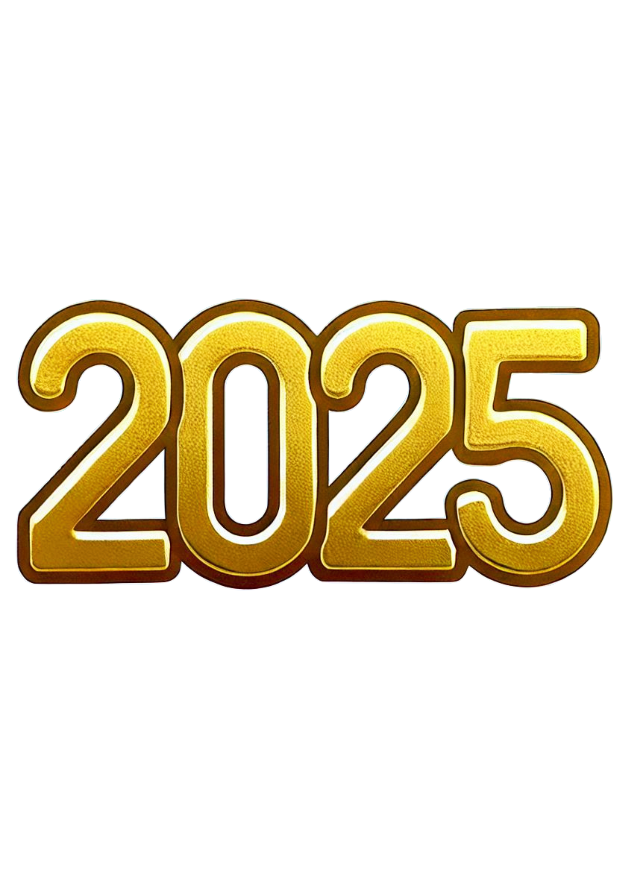 Golden 2025 Sign: Perfect New Year Decoration PNG