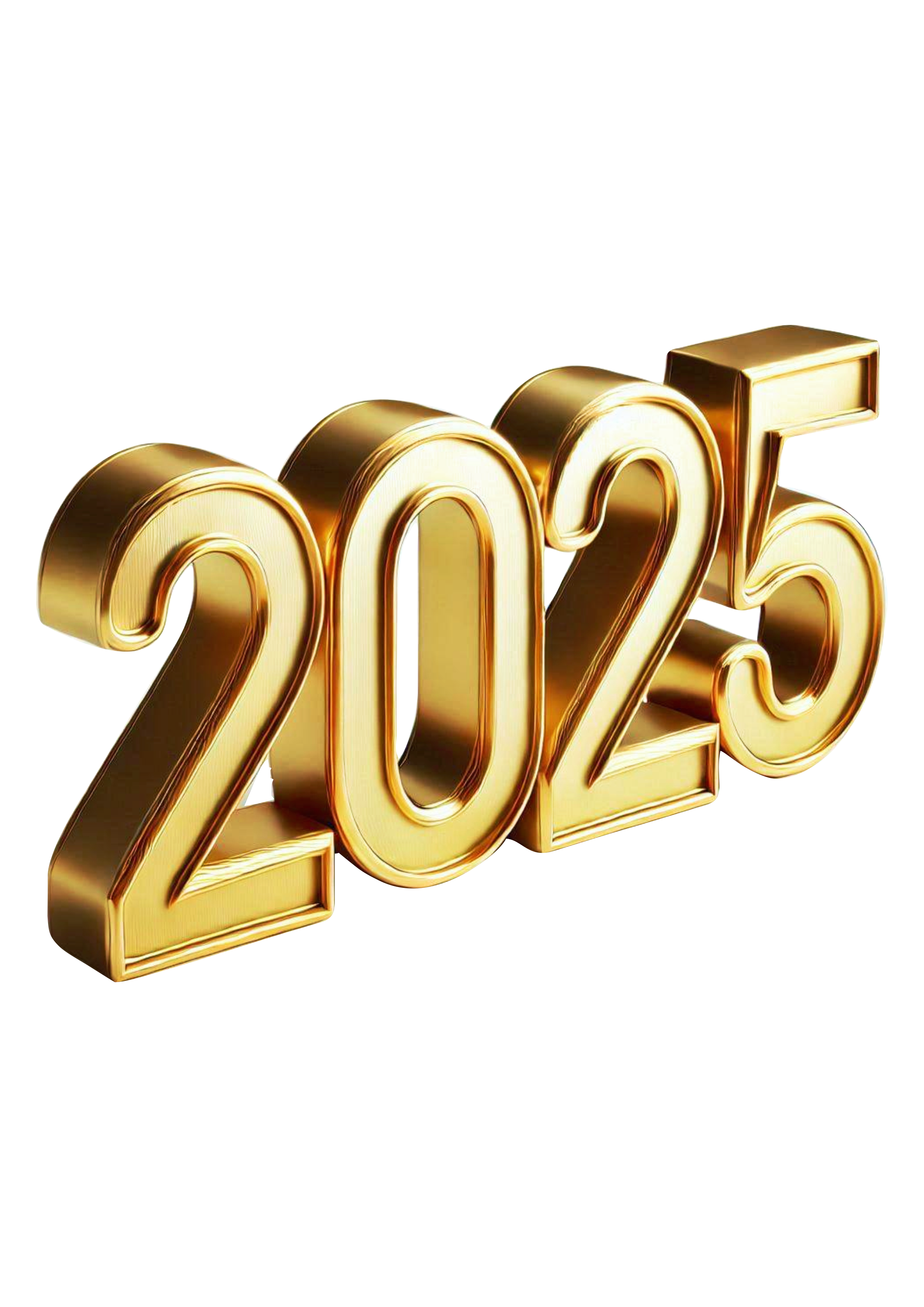 Golden 2025: Festive Design for Custom New Year Party Decorations PNG