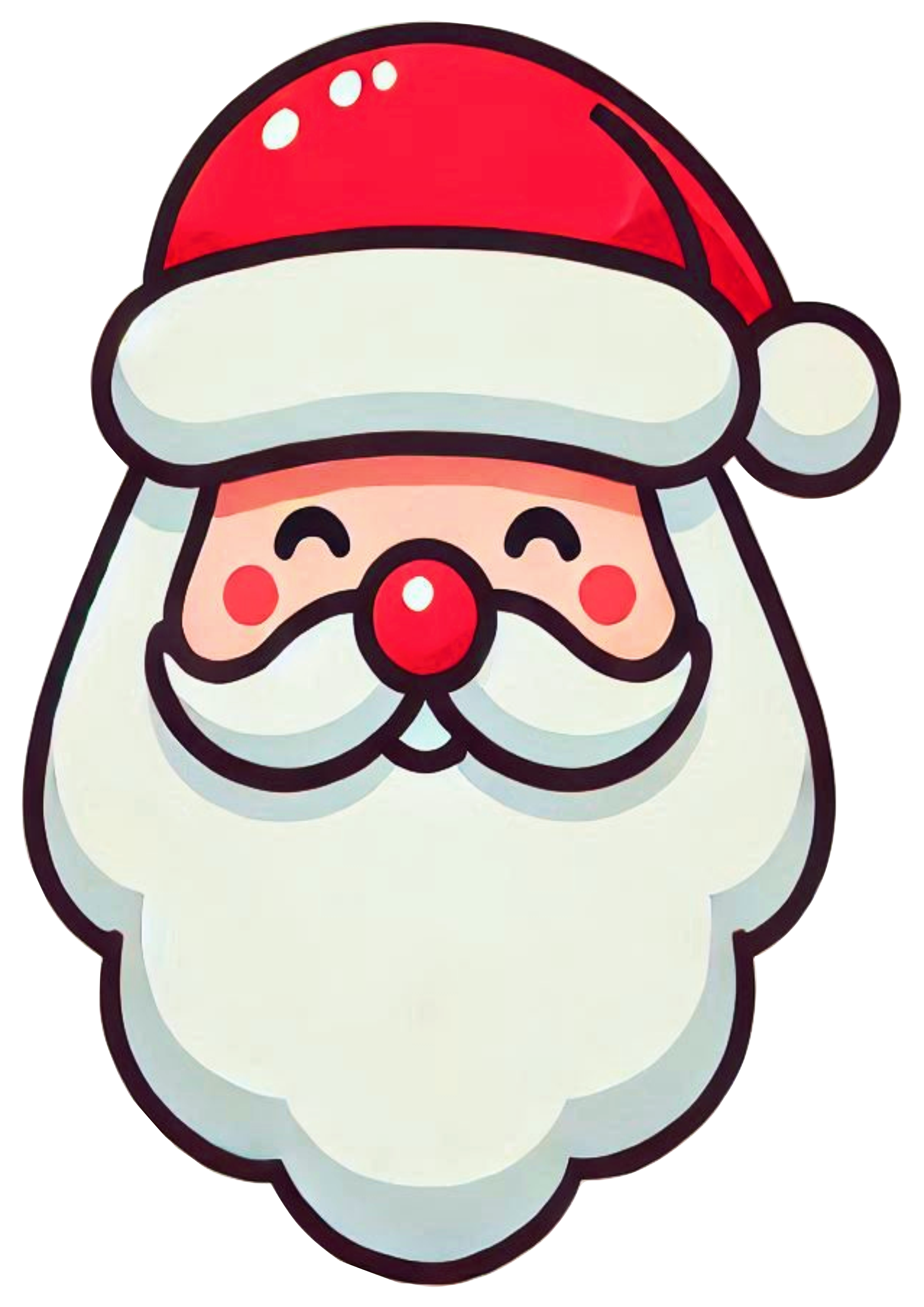 Santa Claus Head Illustration: Perfect for Decorative Stickers PNG