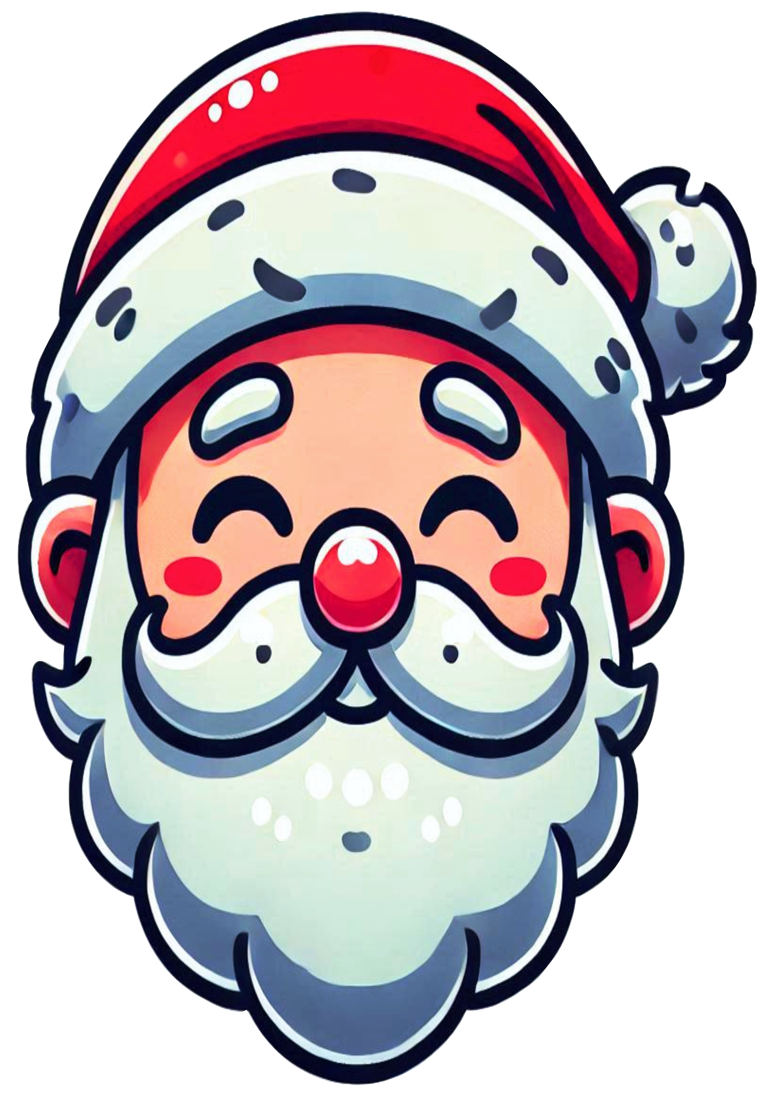 Christmas Stickers: Santa Claus Head Drawing for Decoration PNG