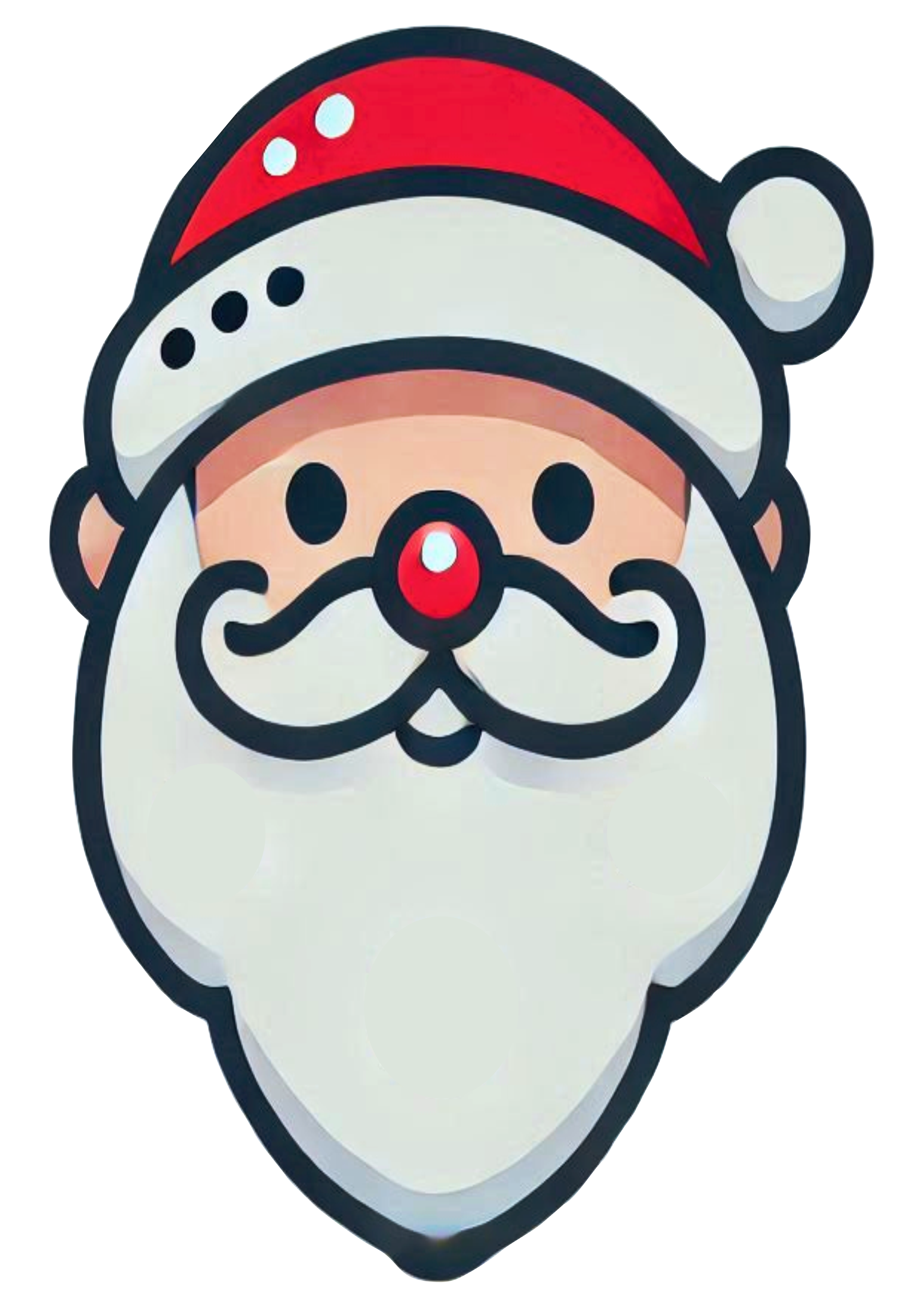 Santa Claus Head: Holiday Illustration Ideal for Stickers PNG