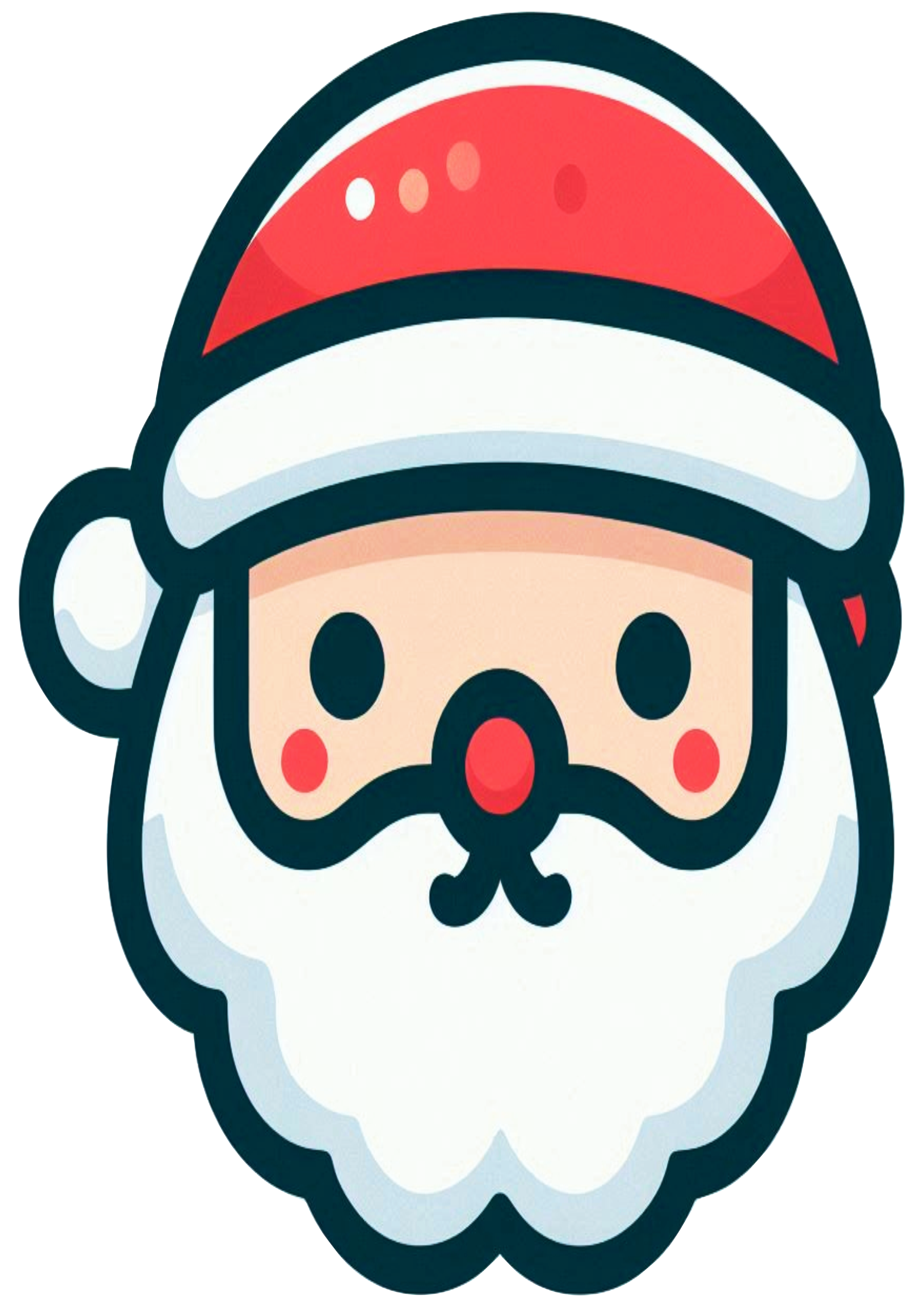 Festive Stickers: Santa Claus Head PNG Illustration