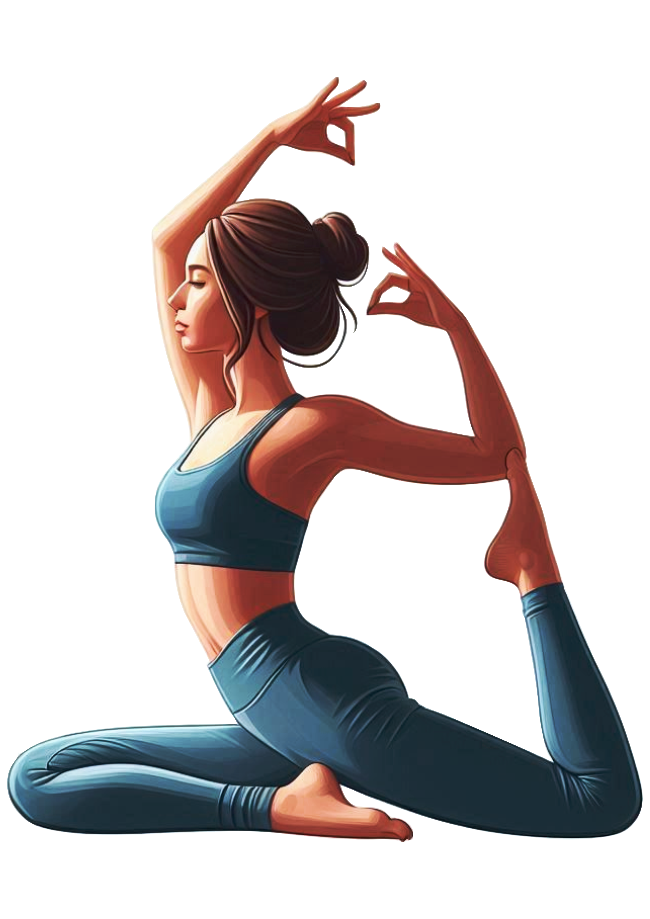 Relaxing Yoga Art: Woman in Meditative Pose PNG