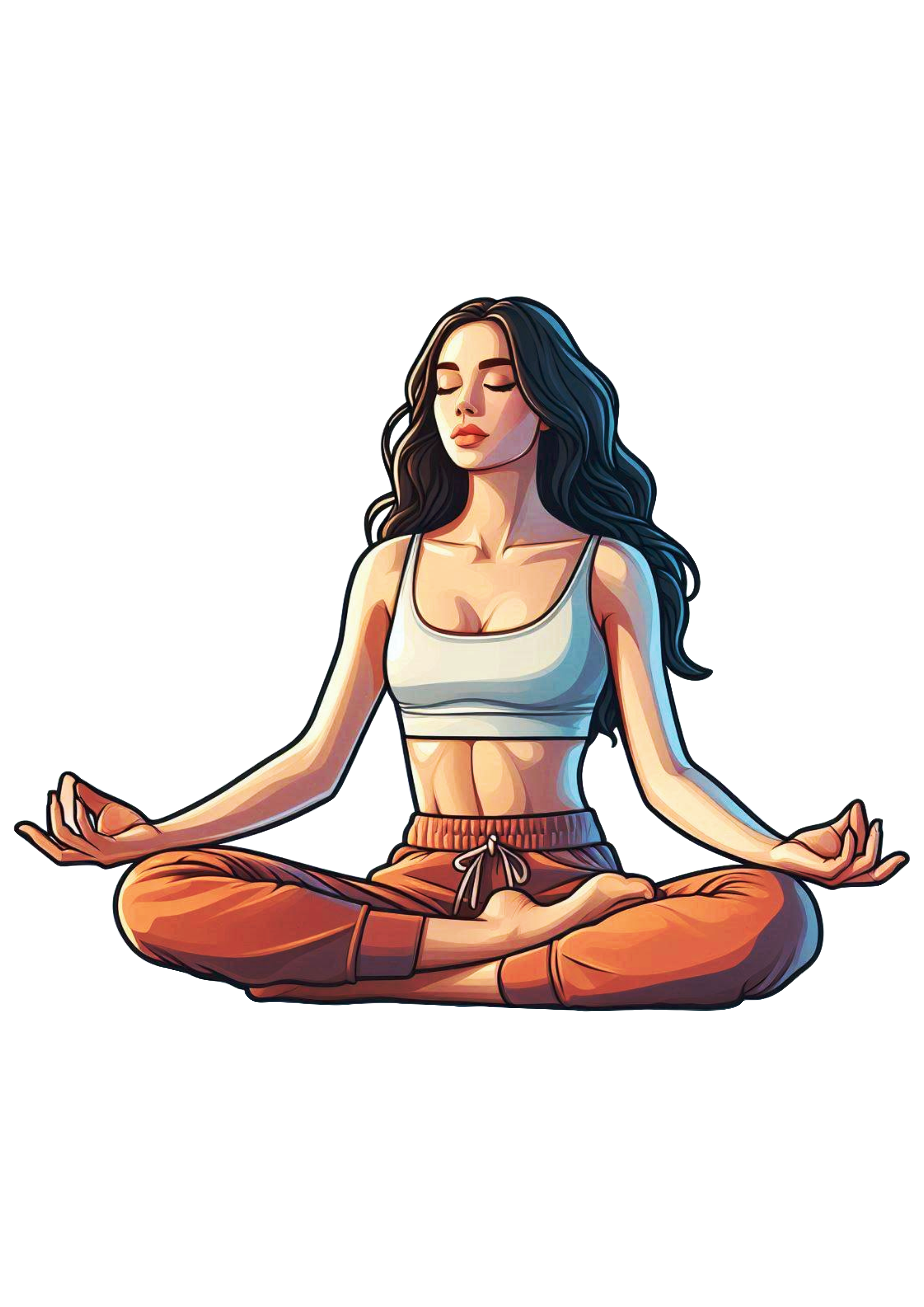 Yoga Woman Illustration PNG