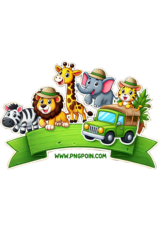 animals safari cake topper