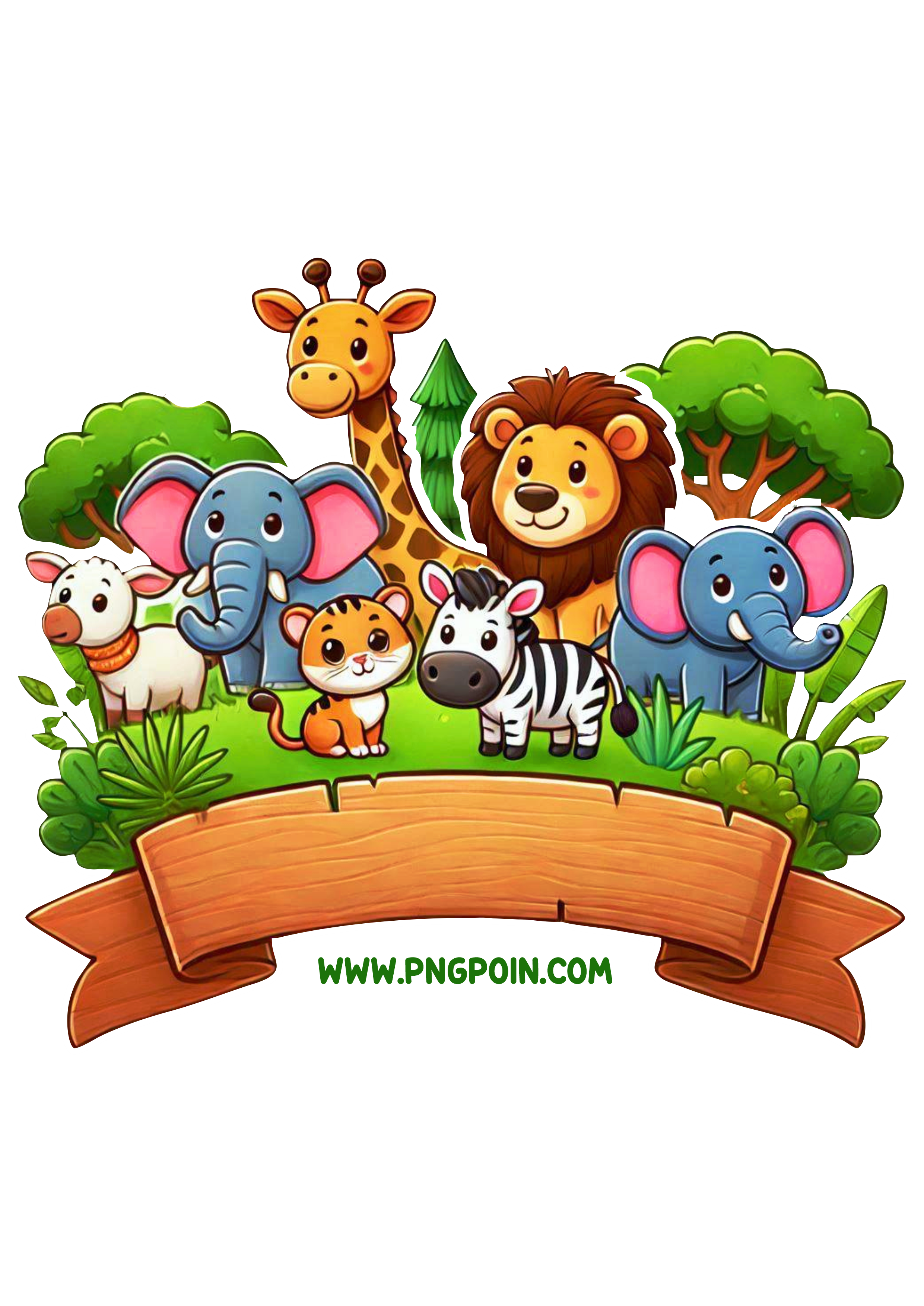 Safari Animal-Themed Banner for Custom Party Decorations PNG