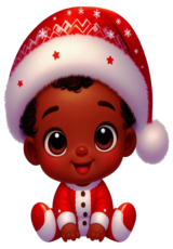 baby cute christmas costume transparent background