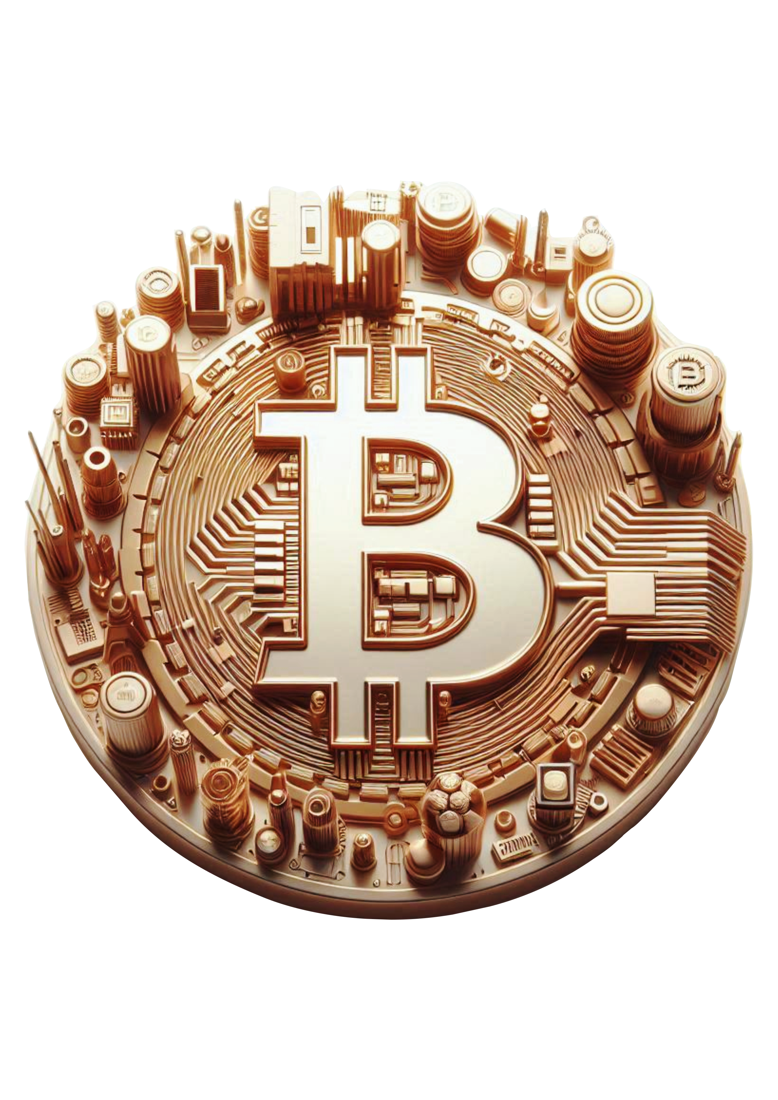 High-Quality Bitcoin Graphic: Ideal for Visual Works PNG