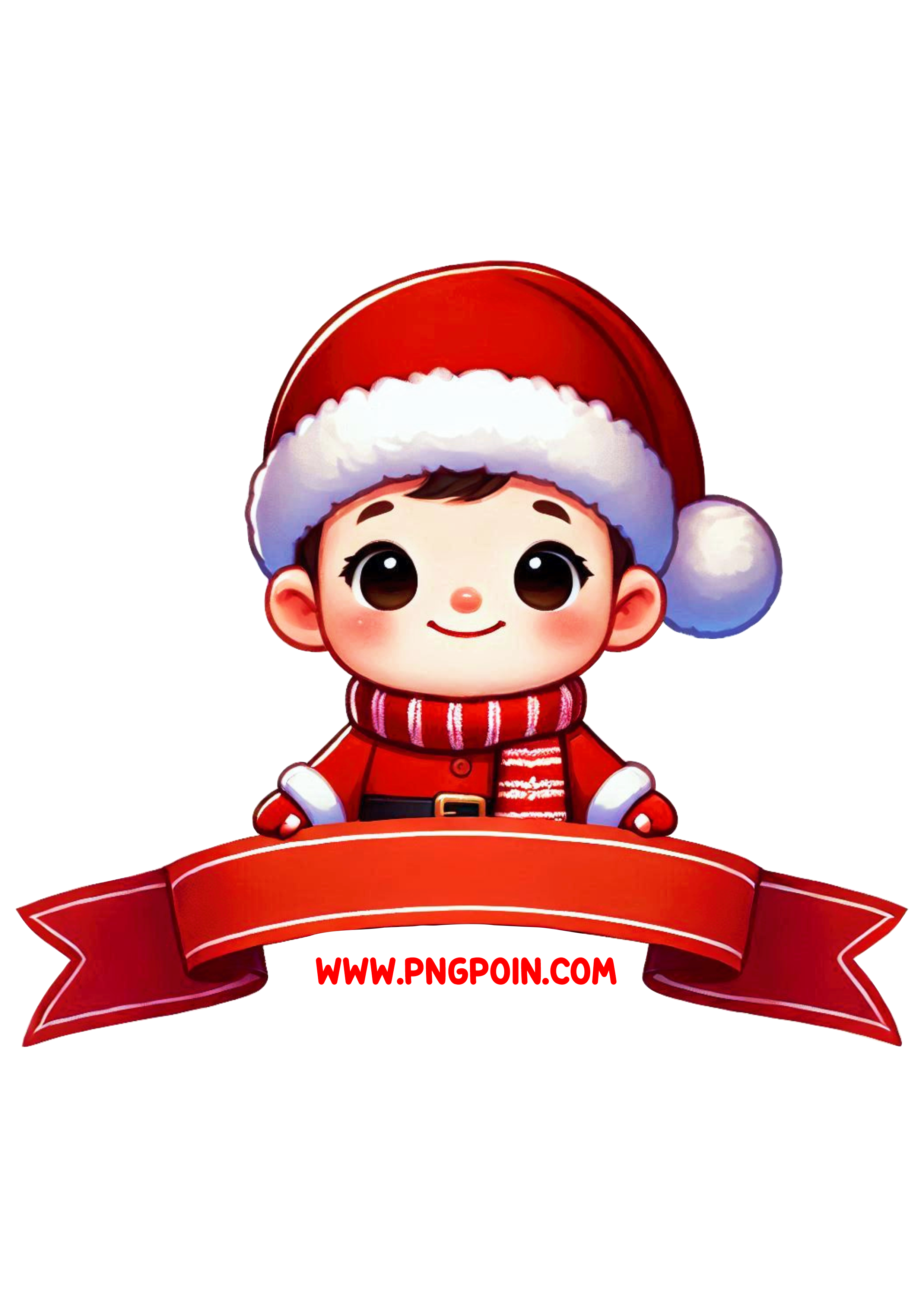 Baby Image with ‘Merry Christmas’ Banner PNG