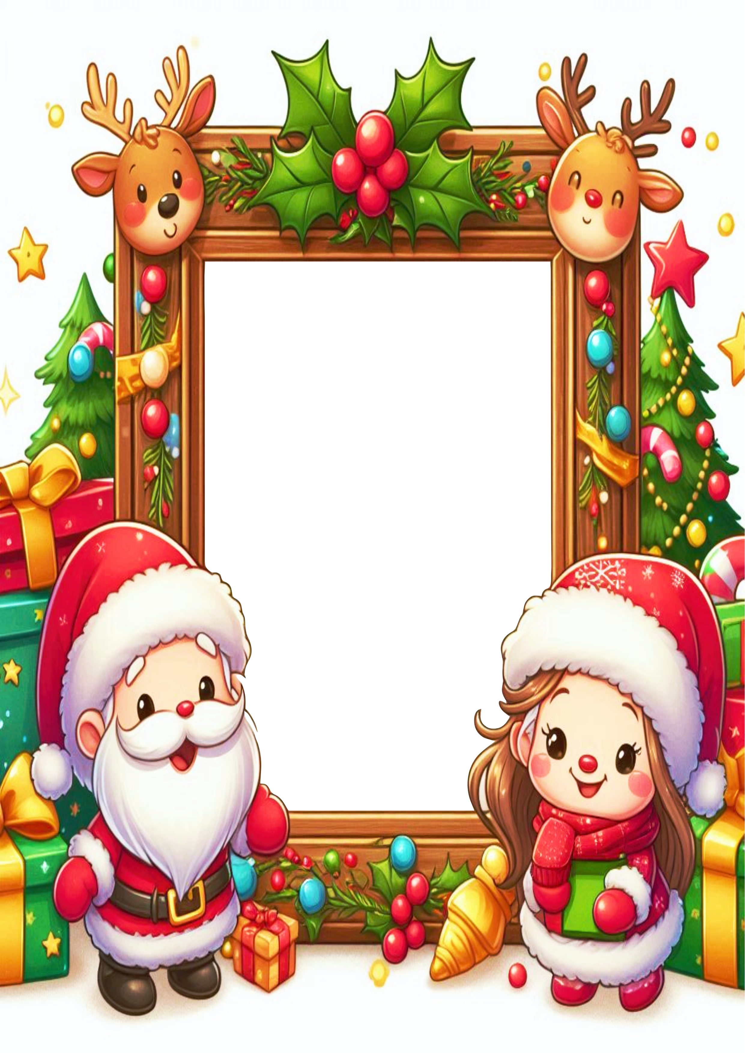 Christmas-Themed Photo Frame PNG