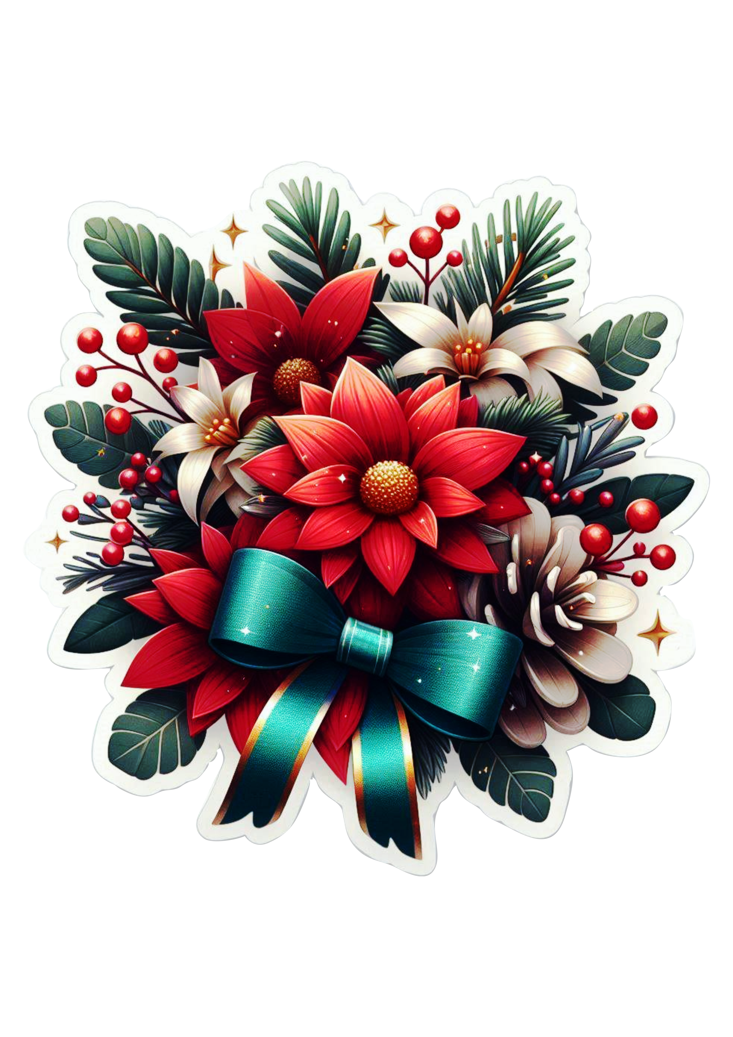 Holiday-Themed Flowers in PNG