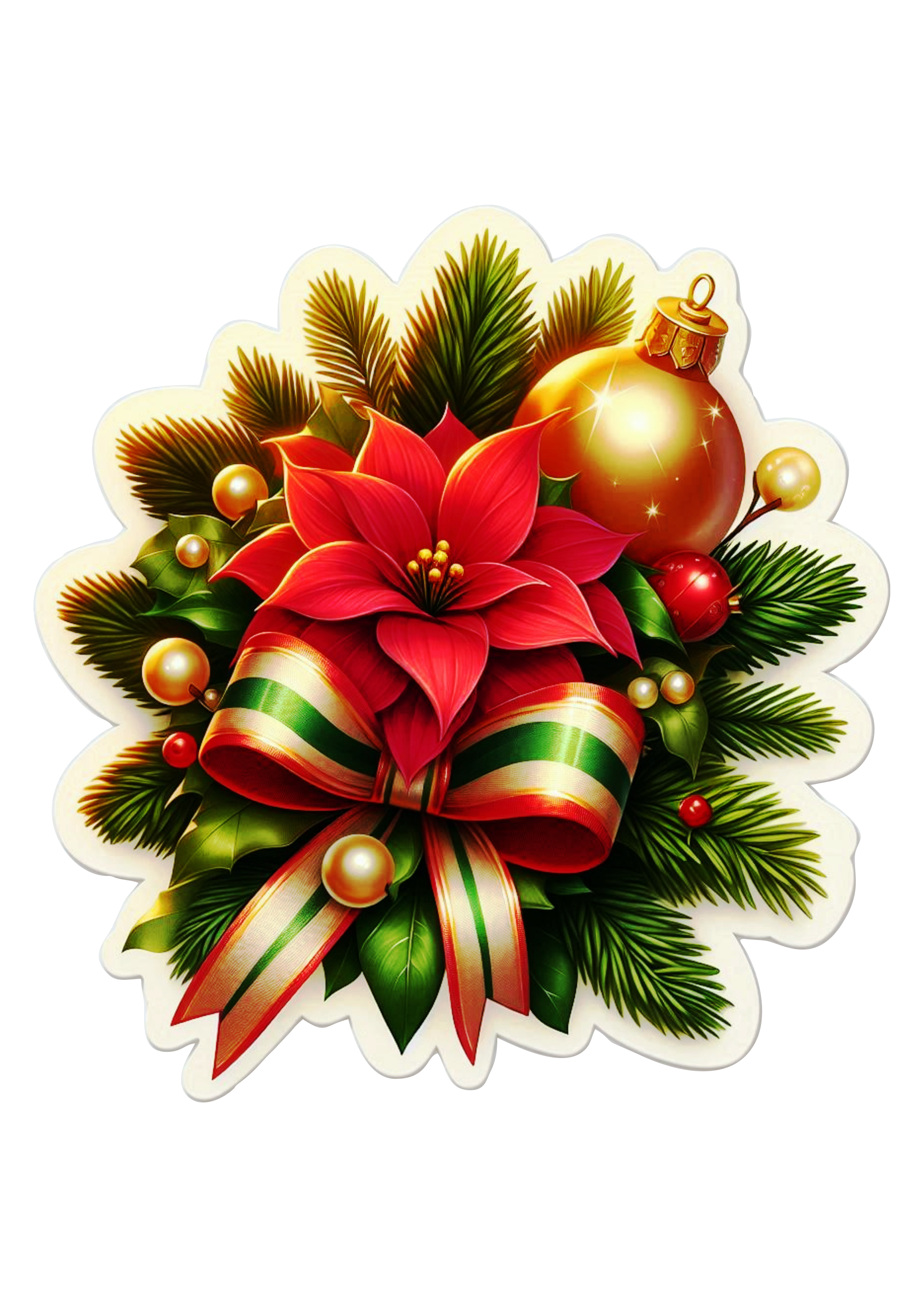 Holiday-Themed Flowers in PNG: Ideal for Graphic Designs