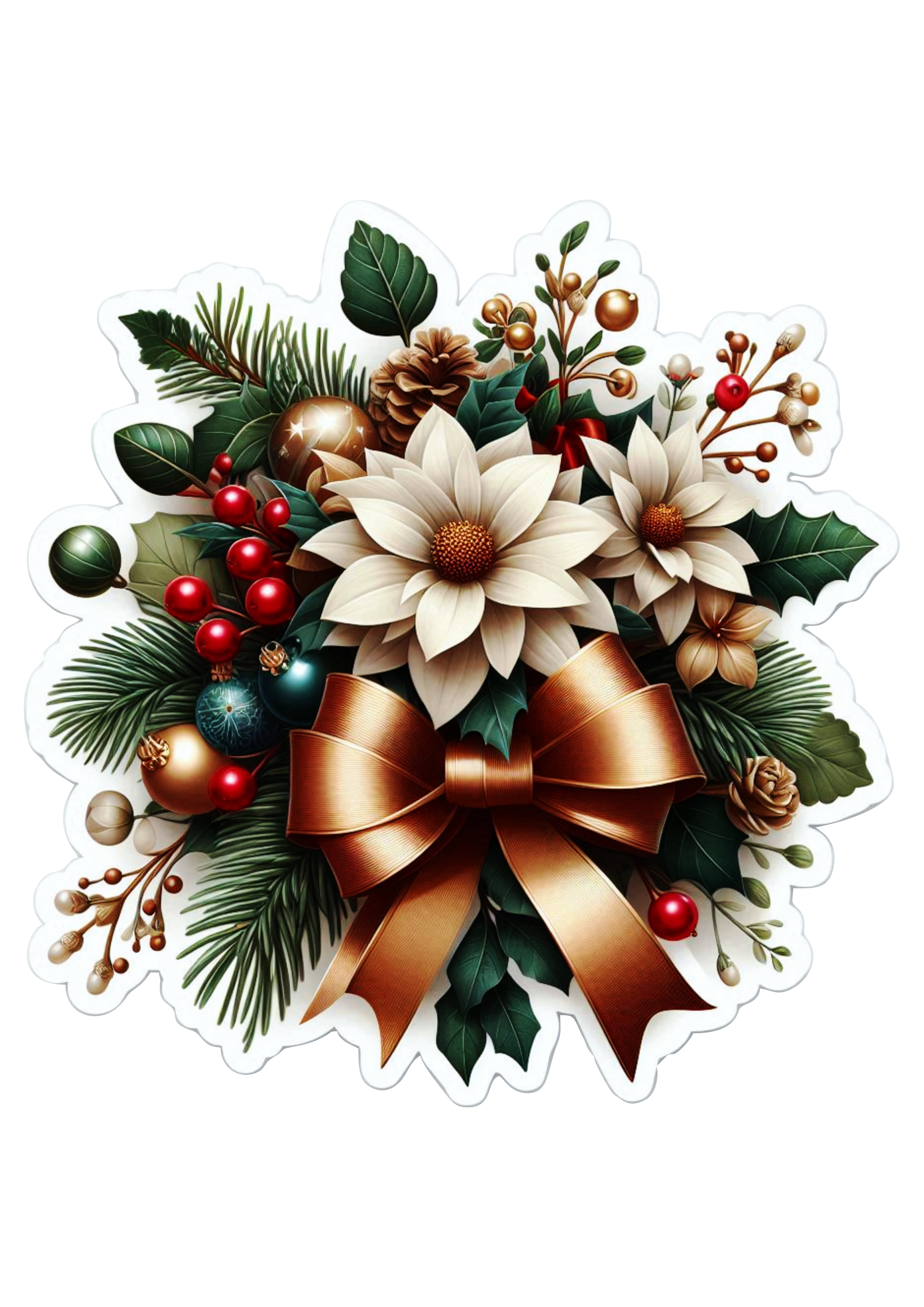 Floral Designs for Christmas: High-Quality Transparent Images