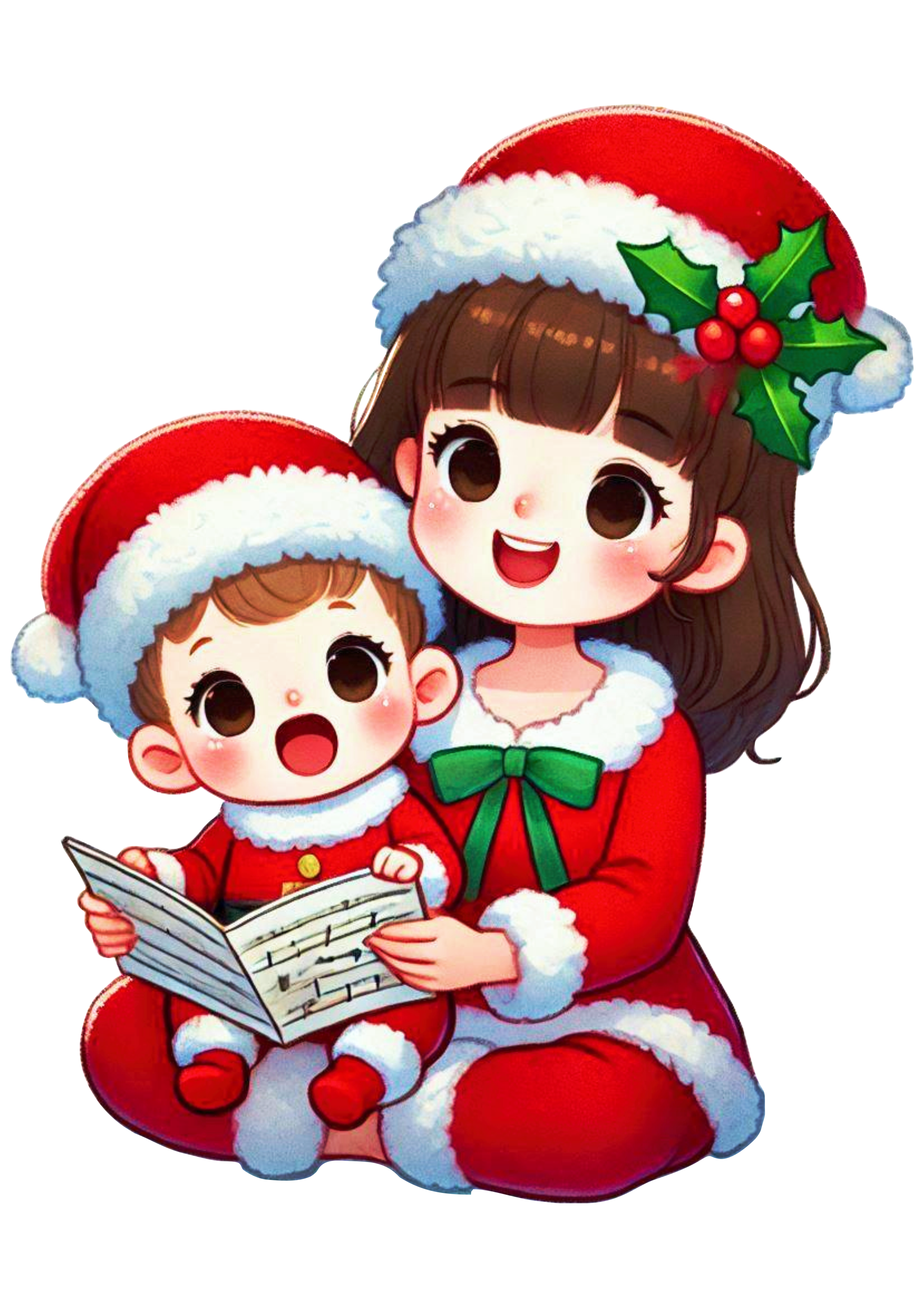 Festive Mother and Child: Perfect for Holiday Decorations PNG