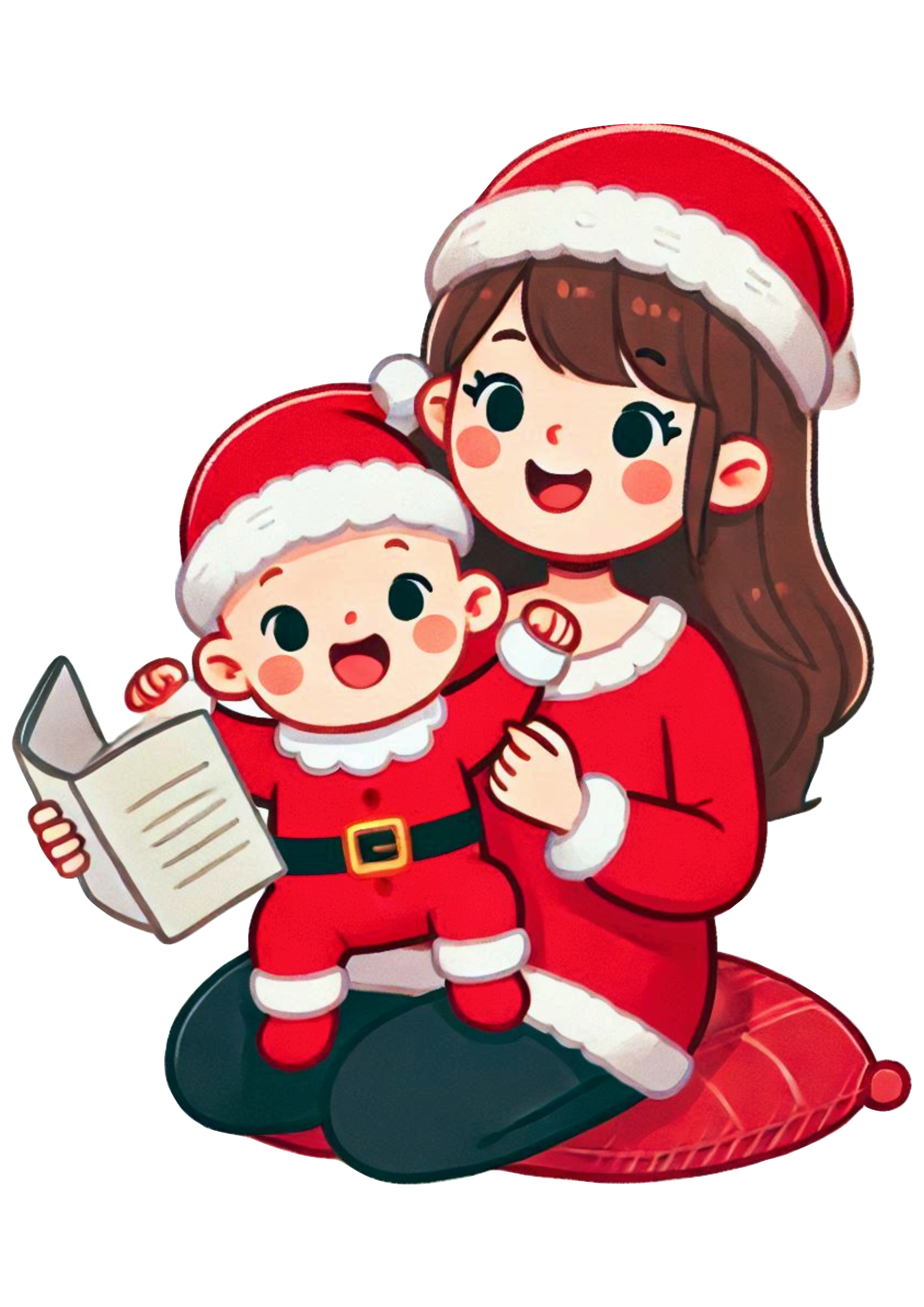 Christmas Mother and Child Drawing PNG